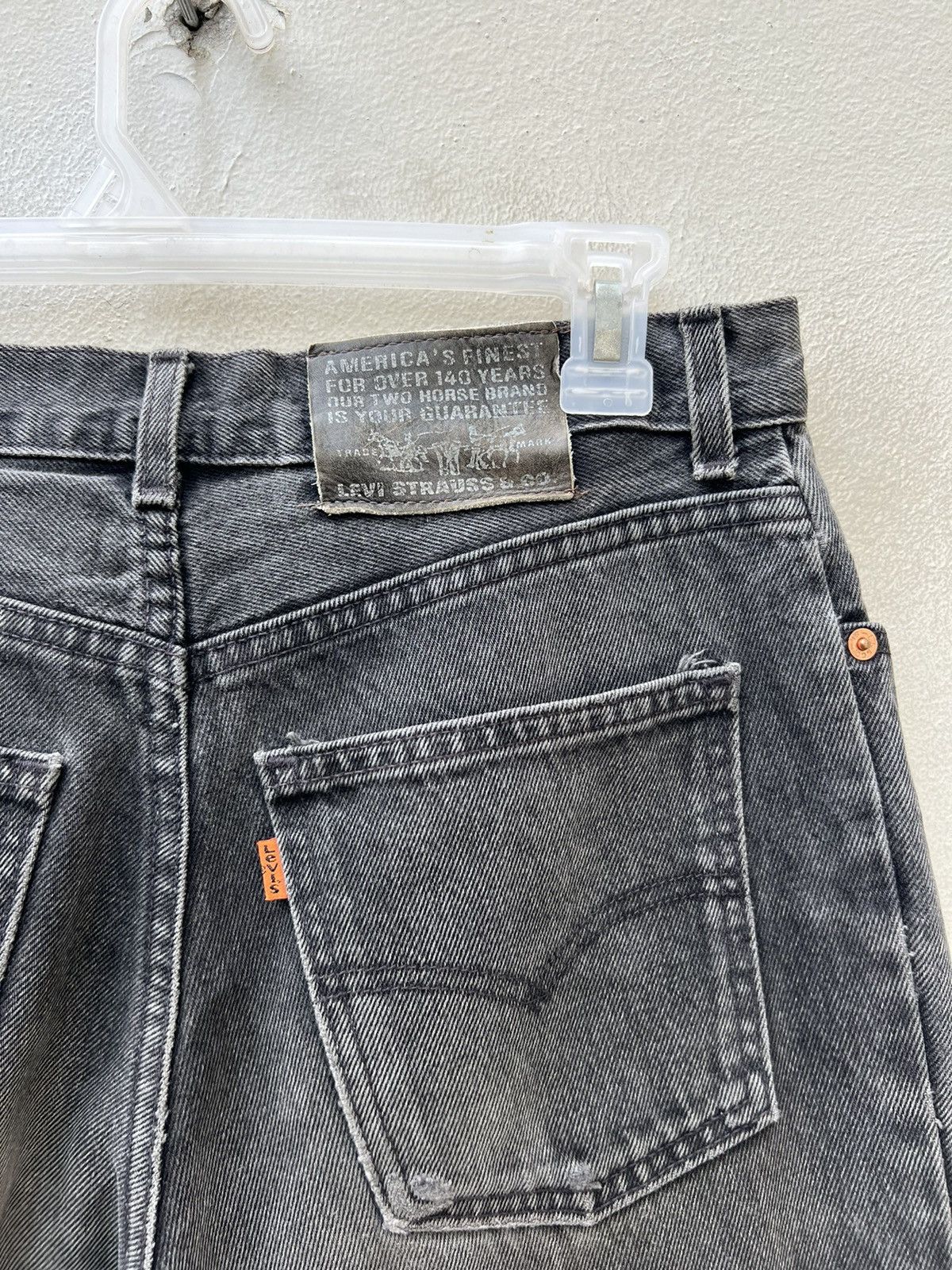 Levi's Faded Black VTG 1993 Levi’s 726 Orange Tab Denim Baggy Jeans Size US 31 - 15 Thumbnail