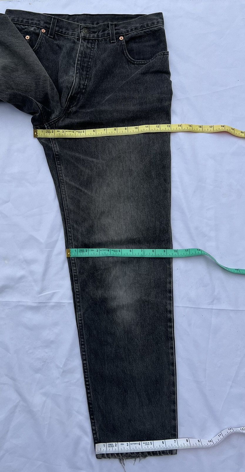 Levi's Faded Black VTG 1993 Levi’s 726 Orange Tab Denim Baggy Jeans Size US 31 - 22 Thumbnail