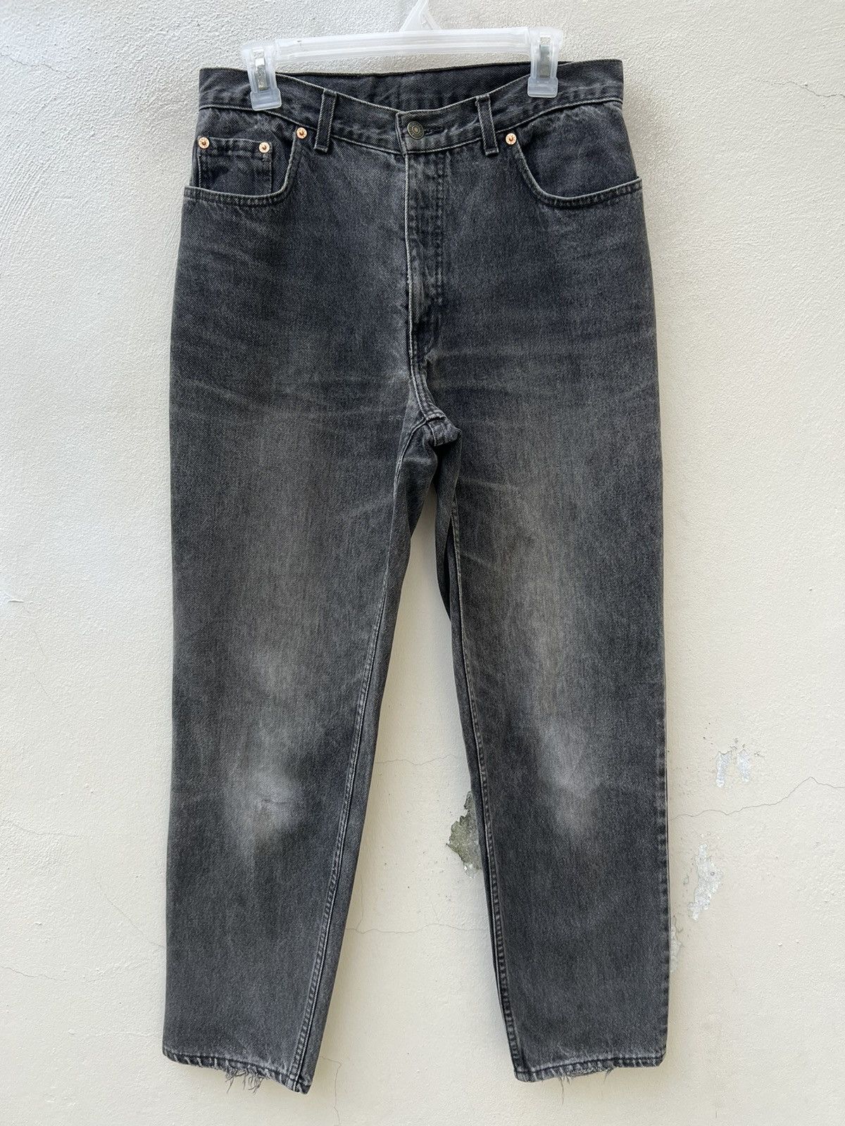 Levi's Faded Black VTG 1993 Levi’s 726 Orange Tab Denim Baggy Jeans Size US 31 - 1 Thumbnail