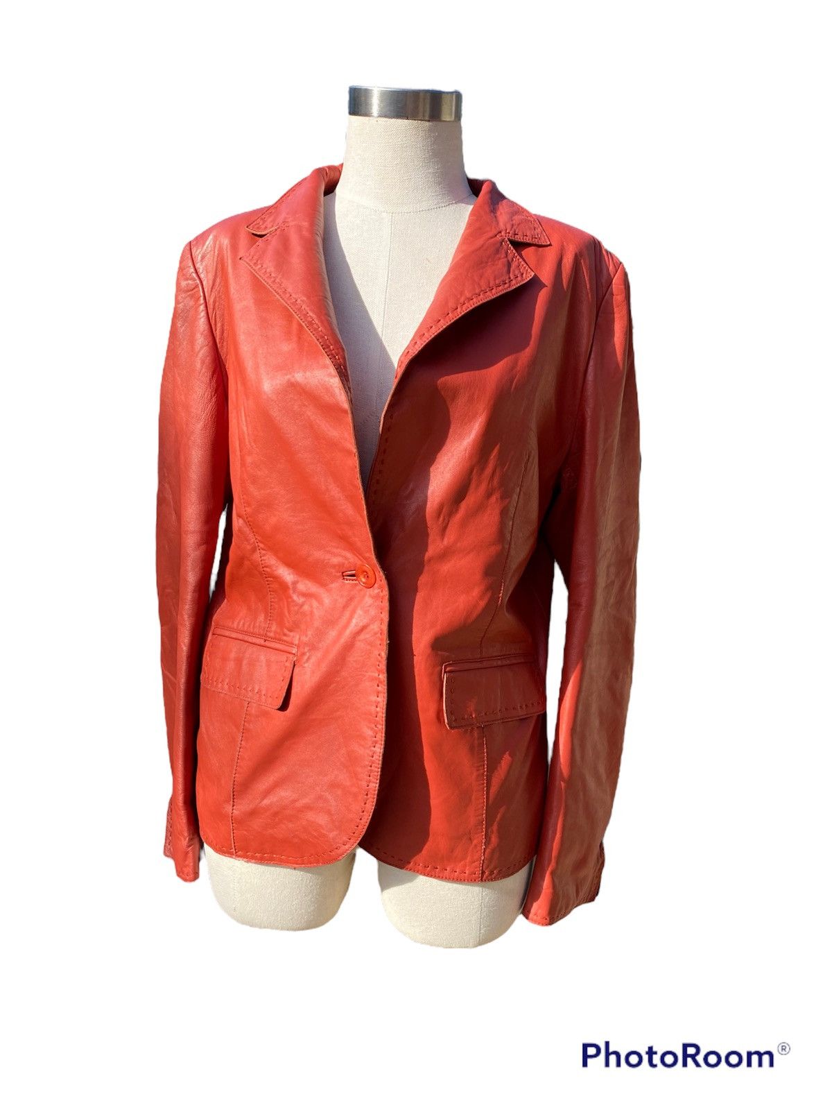 Balmain vintage leather jacket Size L / US 10 / IT 46 - 1 Thumbnail