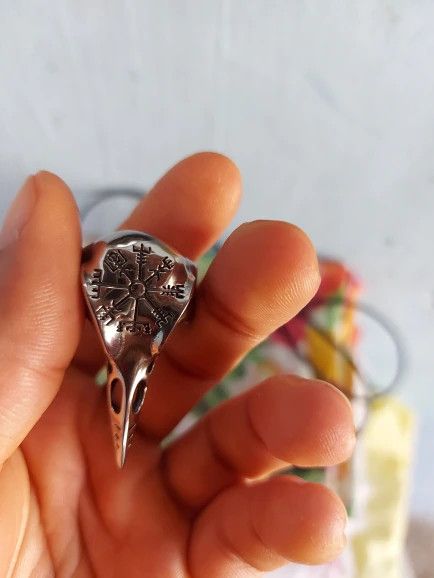 Jewelry Crow Skull Ring Size ONE SIZE - 4 Thumbnail