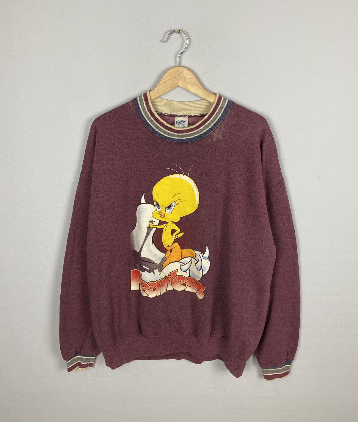 Twenty × Vintage × Warner Bros Vintage 1995 Tweety Fearless Warner Bros Sweatshirt Size US L / EU 52-54 / 3 - 1 Thumbnail