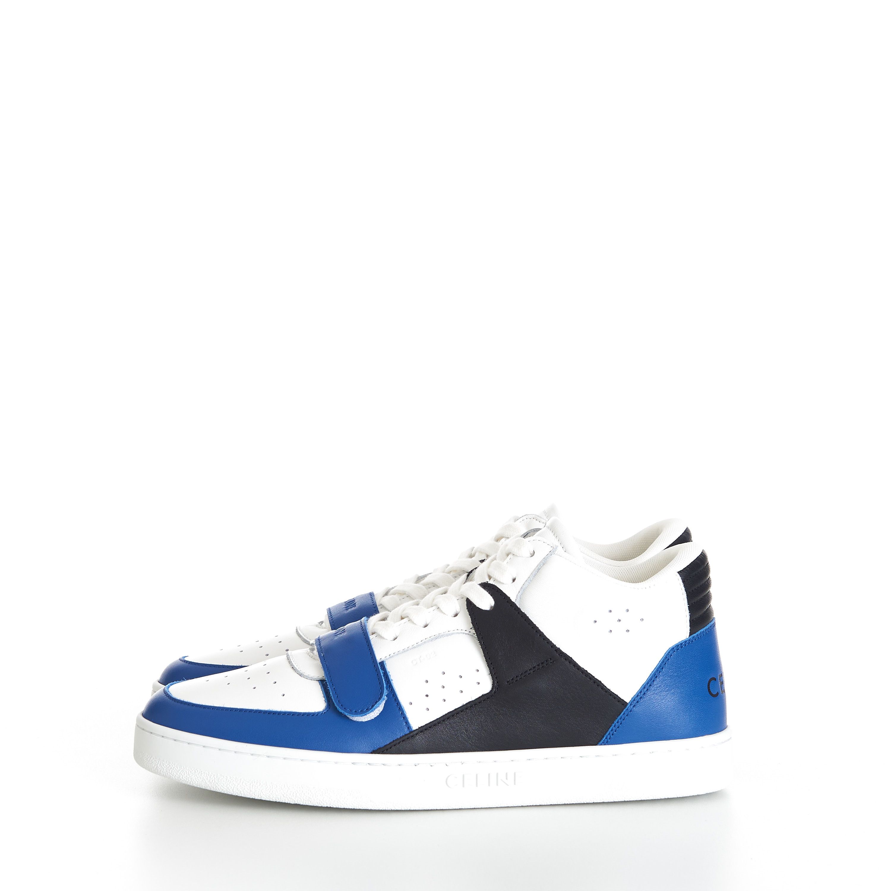 Celine CT-02 Mid Sneaker Scratch In Optic White & Blue