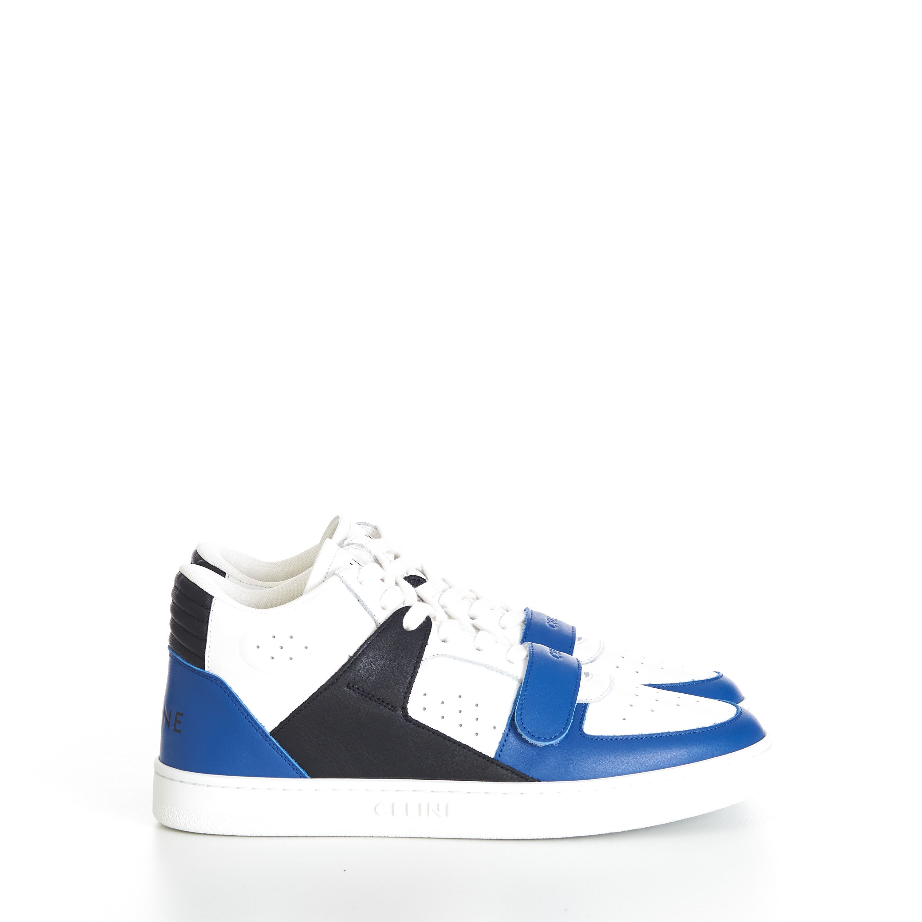 Celine CT-02 Mid Sneaker Scratch In Optic White & Blue