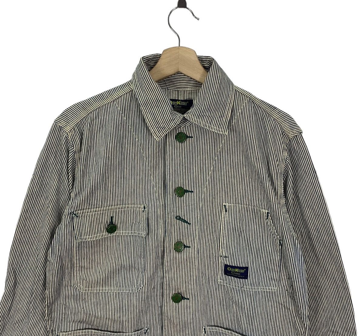 Oshkosh Vintage 90s OshKosh Workers Denim Stripe Jacket Size US M / EU 48-50 / 2 - 2 Thumbnail