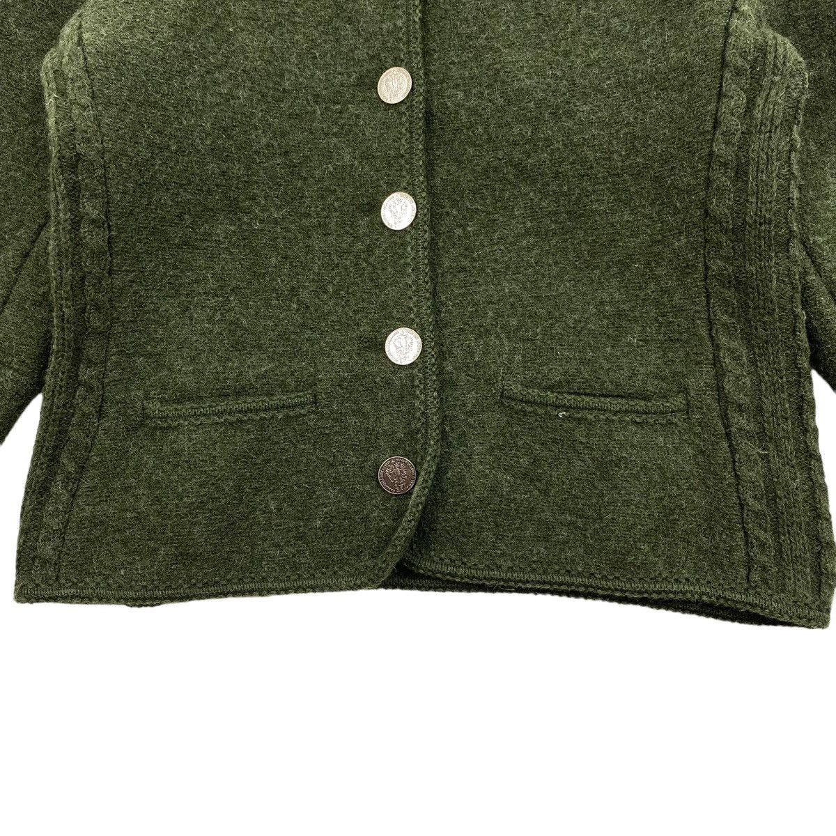 Vintage Vintage ARBEP STRICKMODEN Button Up Green Wool Coat Jacket Size S / US 4 / IT 40 - 3 Thumbnail
