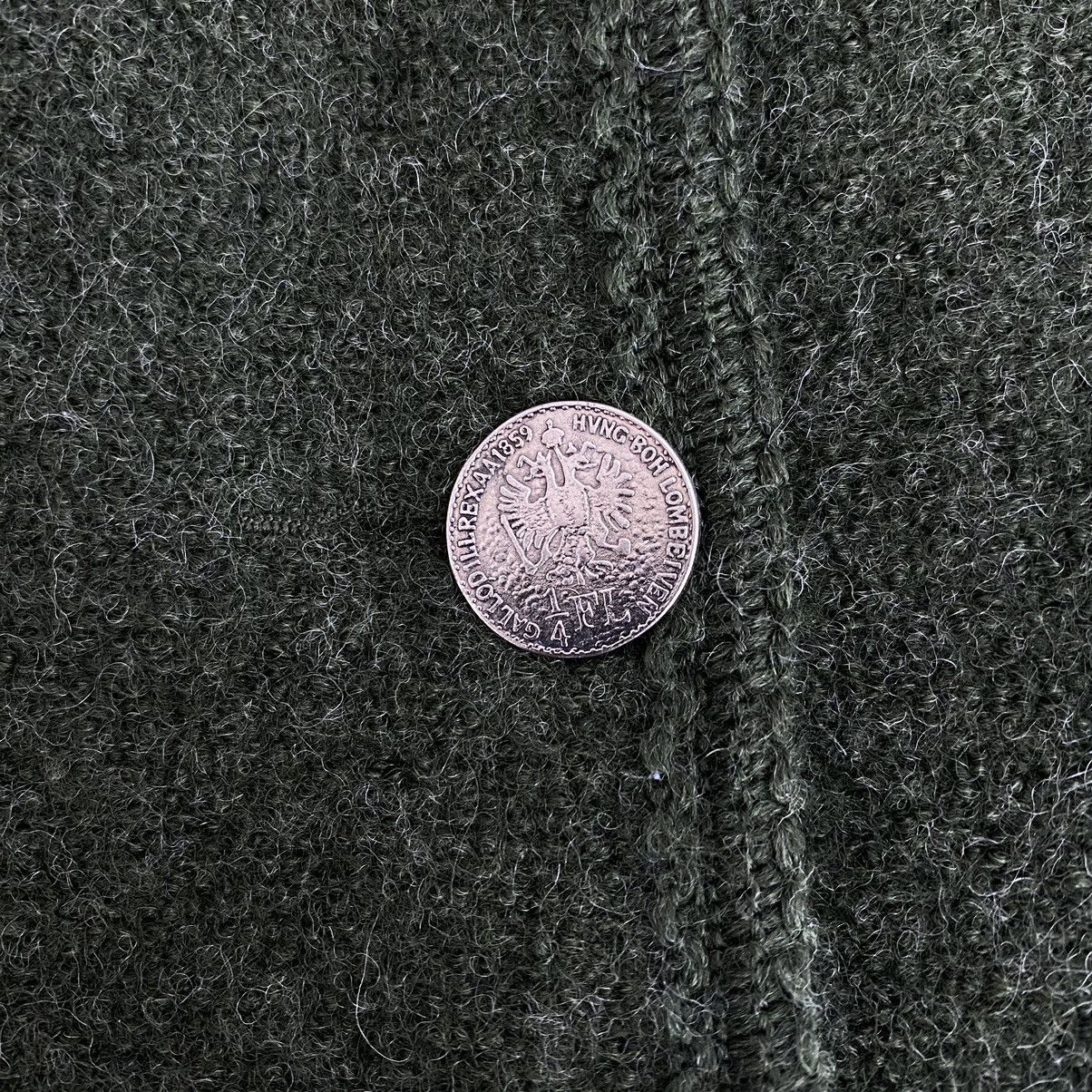 Vintage Vintage ARBEP STRICKMODEN Button Up Green Wool Coat Jacket Size S / US 4 / IT 40 - 4 Thumbnail