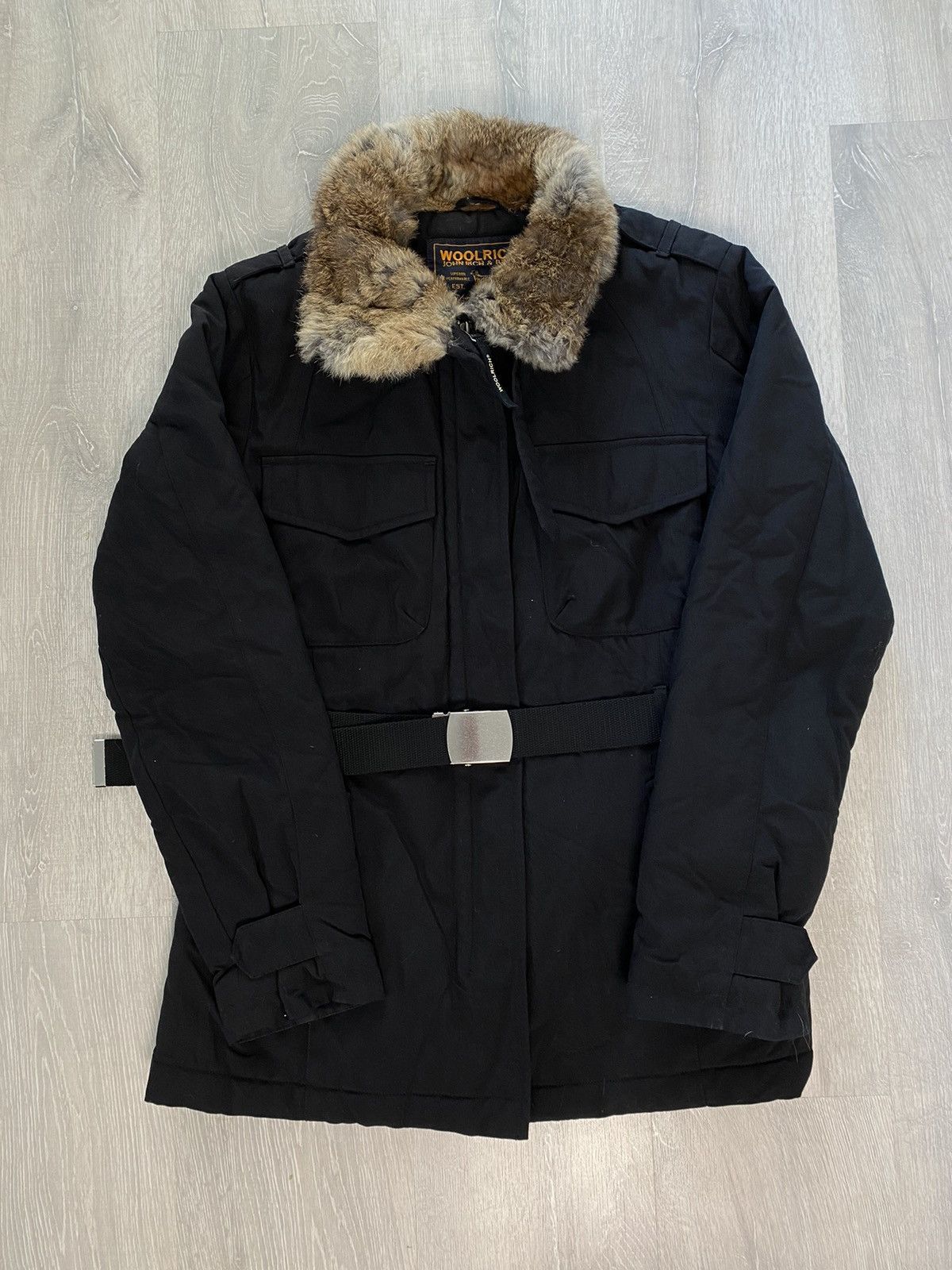 Woolrich John Rich Bros vintage black nylon jacket fur