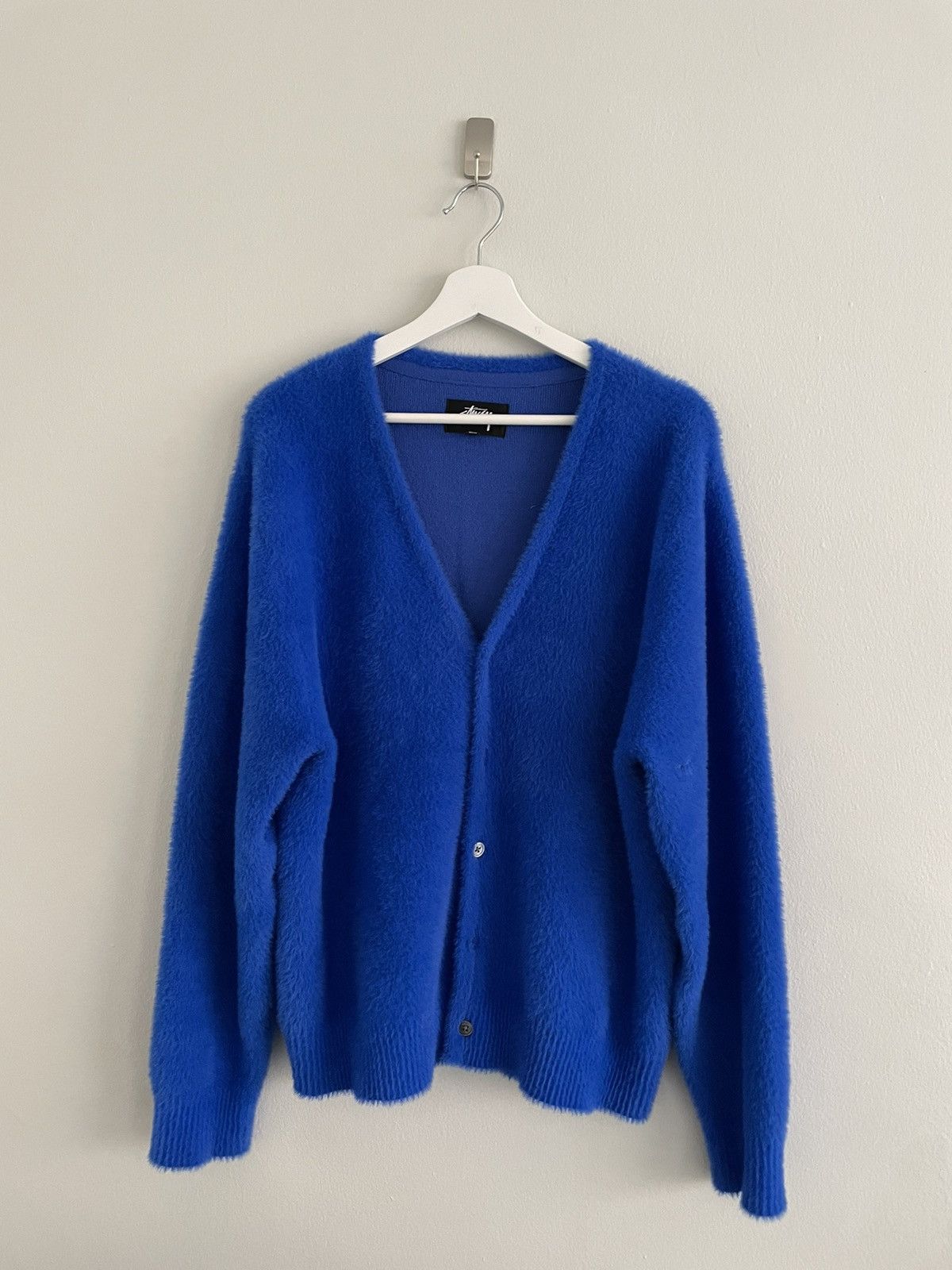 Stussy Stussy shaggy cardigan royal blue | Grailed 
