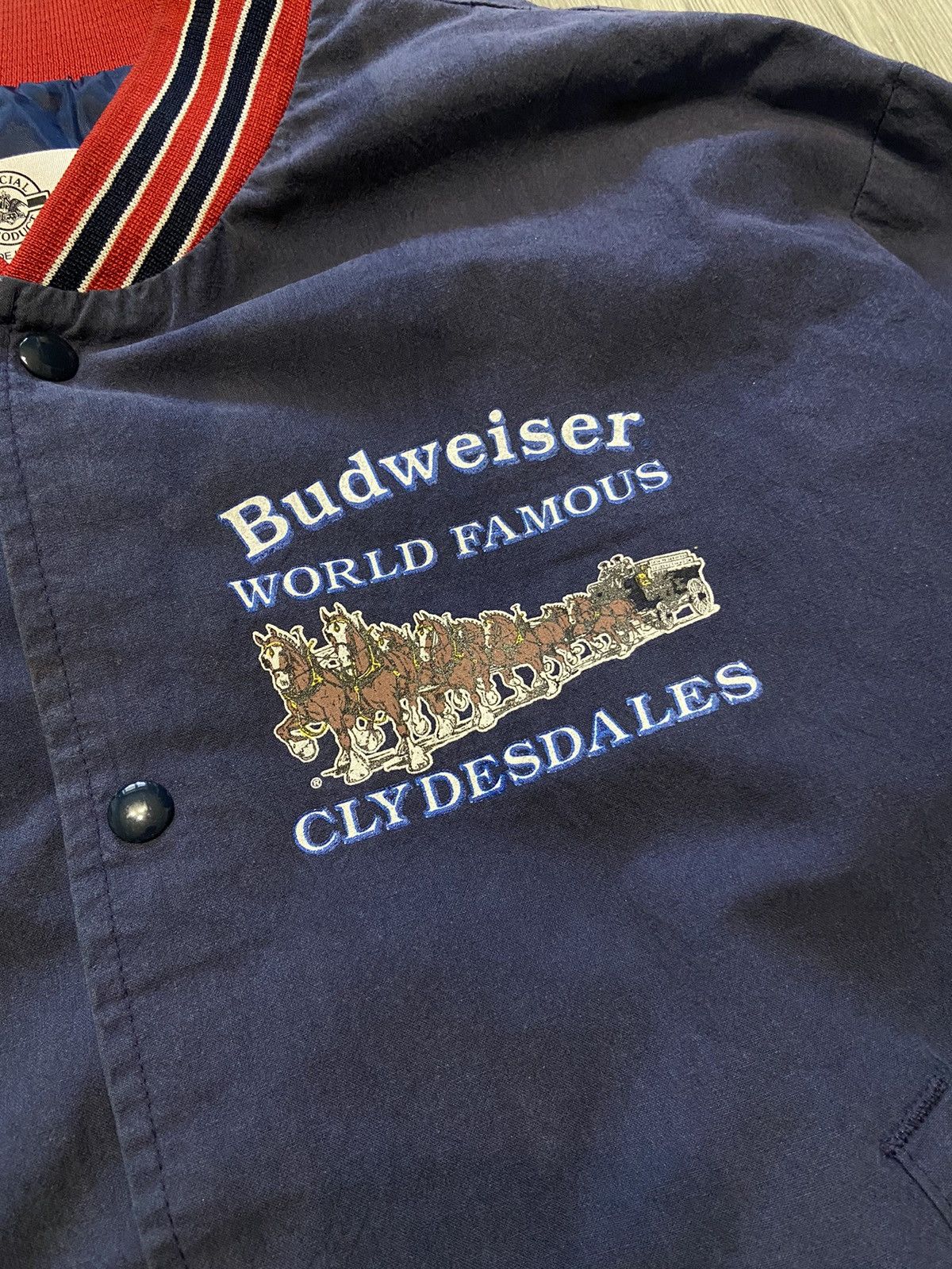 Budweiser Vintage Budweiser Clydesdales Bomber Jacket 80s Snap Up Size US XL / EU 56 / 4 - 6 Thumbnail