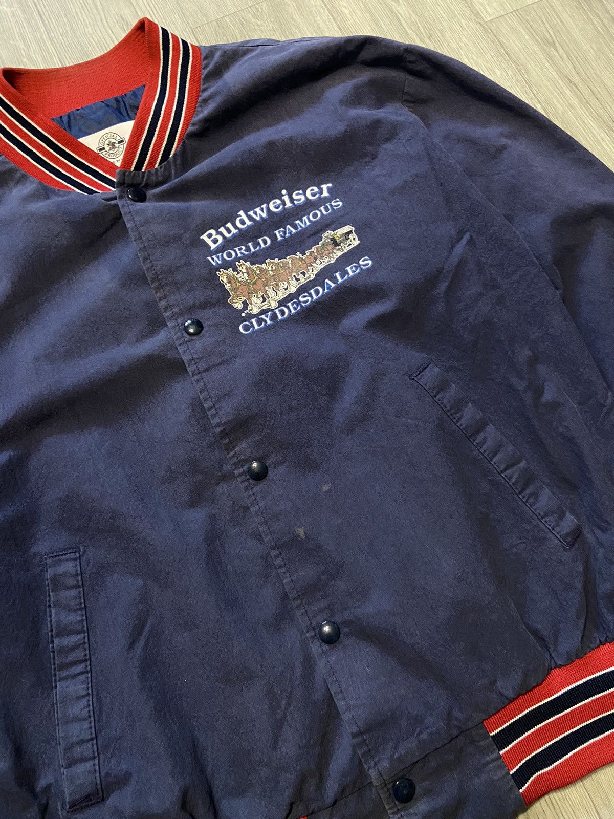 Budweiser Vintage Budweiser Clydesdales Bomber Jacket 80s Snap Up Size US XL / EU 56 / 4 - 5 Thumbnail
