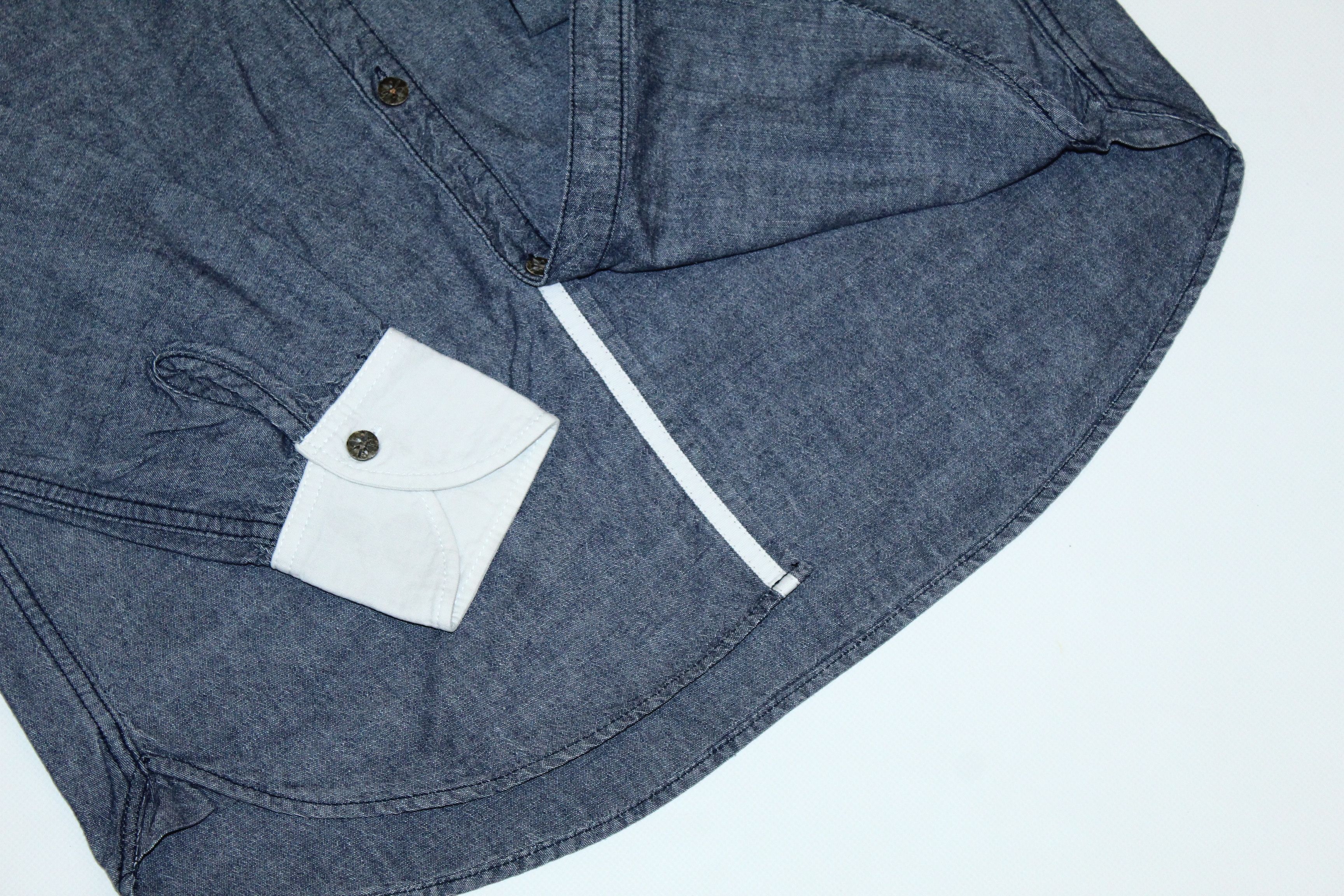 02DERIV. 02deriv. grandad collar chambray cotton casual shirt Size US M / EU 48-50 / 2 - 7 Thumbnail