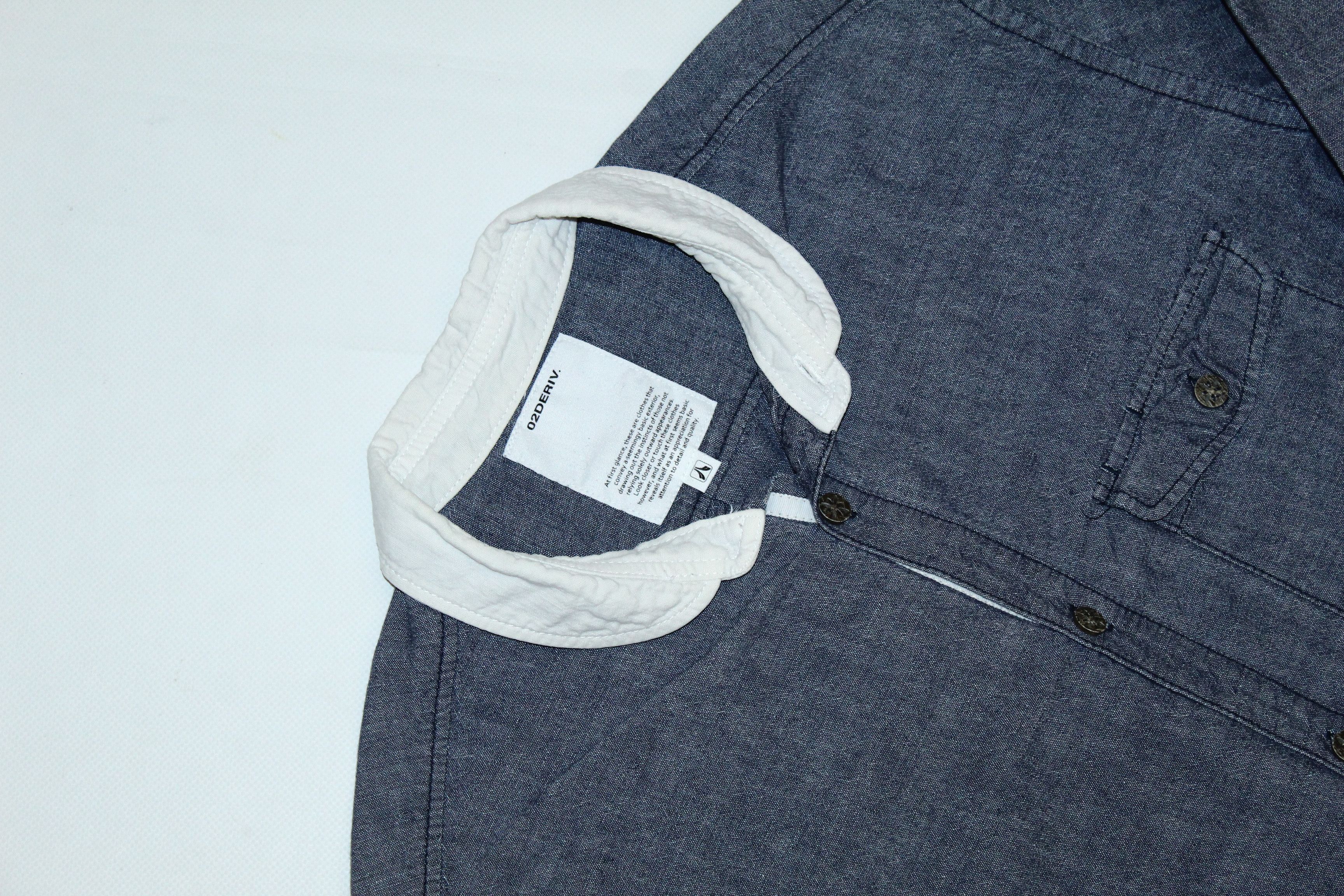 02DERIV. 02deriv. grandad collar chambray cotton casual shirt Size US M / EU 48-50 / 2 - 6 Thumbnail