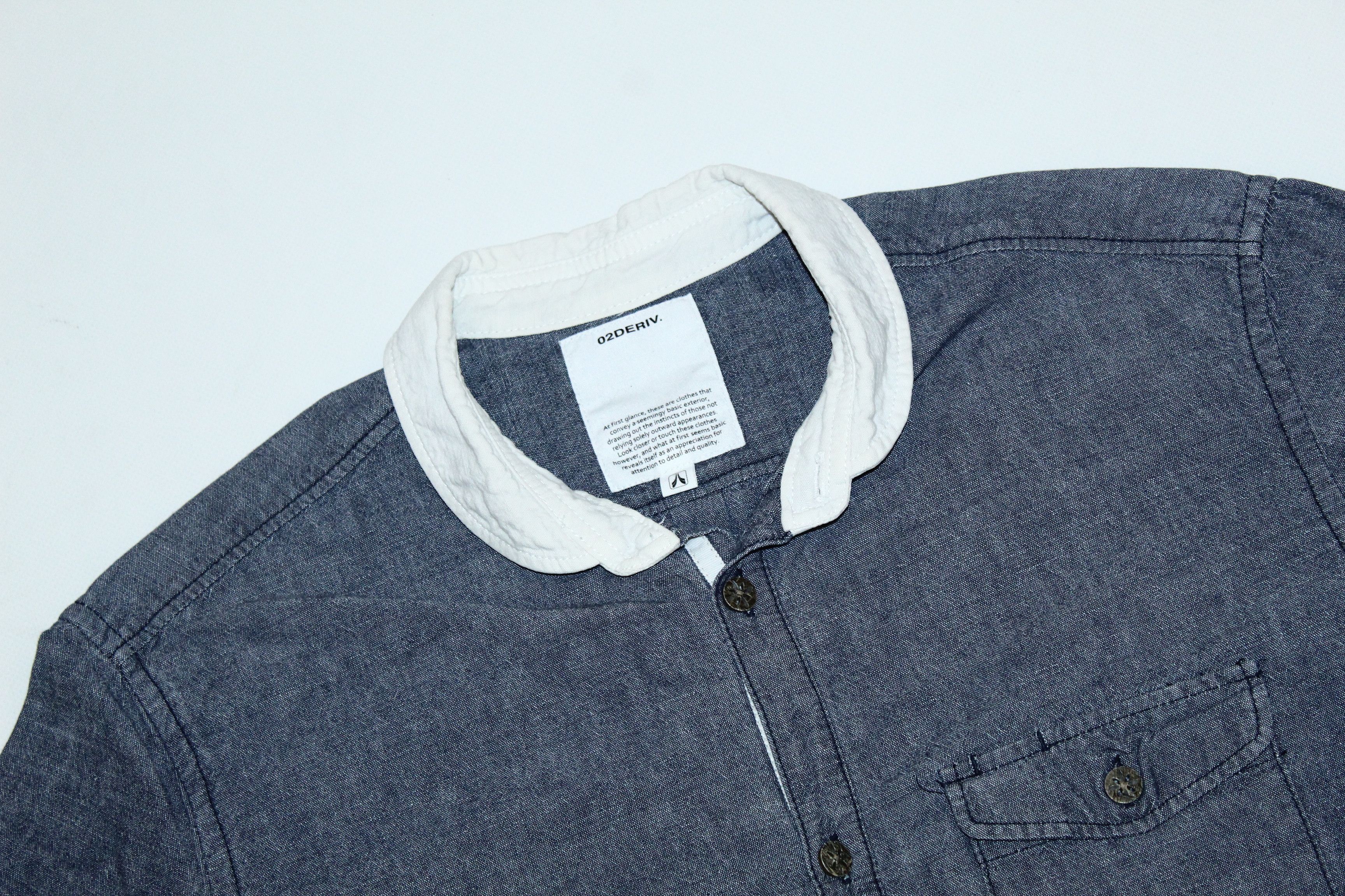 02DERIV. 02deriv. grandad collar chambray cotton casual shirt Size US M / EU 48-50 / 2 - 4 Thumbnail