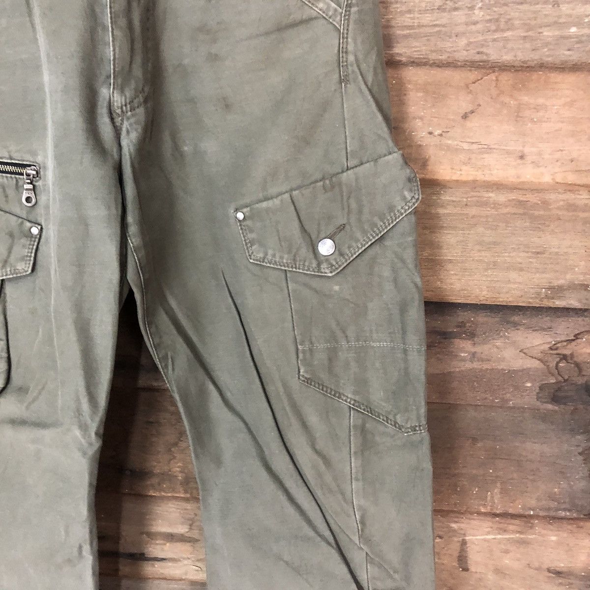 Japanese Brand Xebec twist multipocket utility Grey Cargo Pants #4618 Size US 33 - 7 Thumbnail