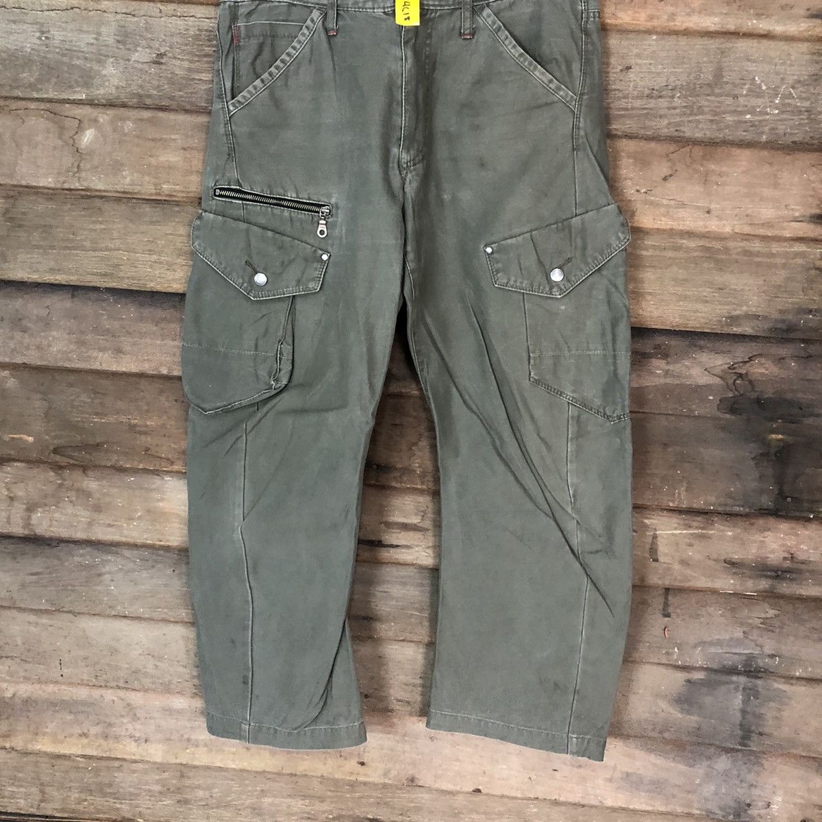Japanese Brand Xebec twist multipocket utility Grey Cargo Pants #4618 Size US 33 - 3 Thumbnail