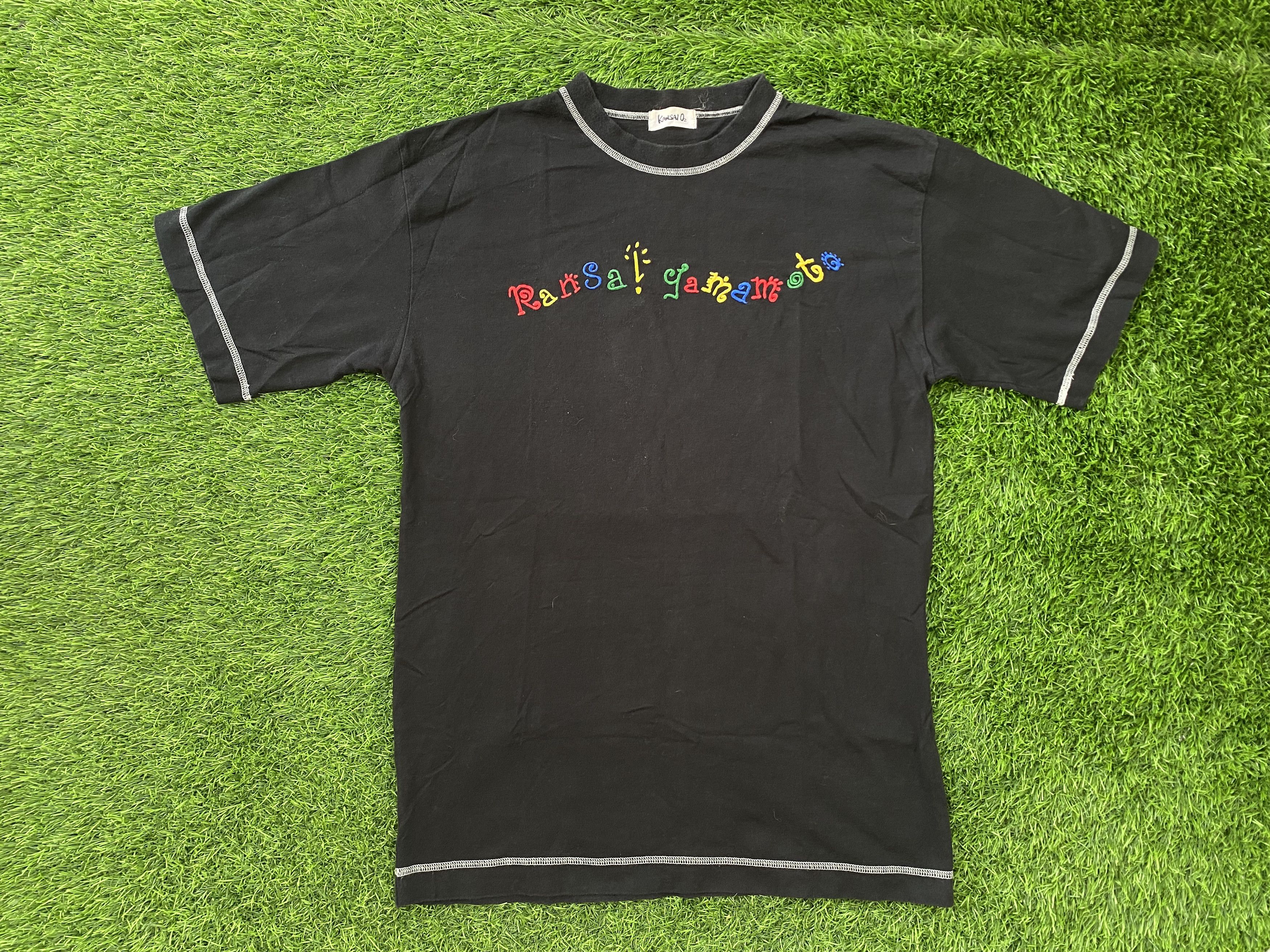 Japanese Brand × Kansai Yamamoto Vintage Kansai O2 Rainbow Spellout and Back Hit Tee Size US M / EU 48-50 / 2 - 1 Thumbnail