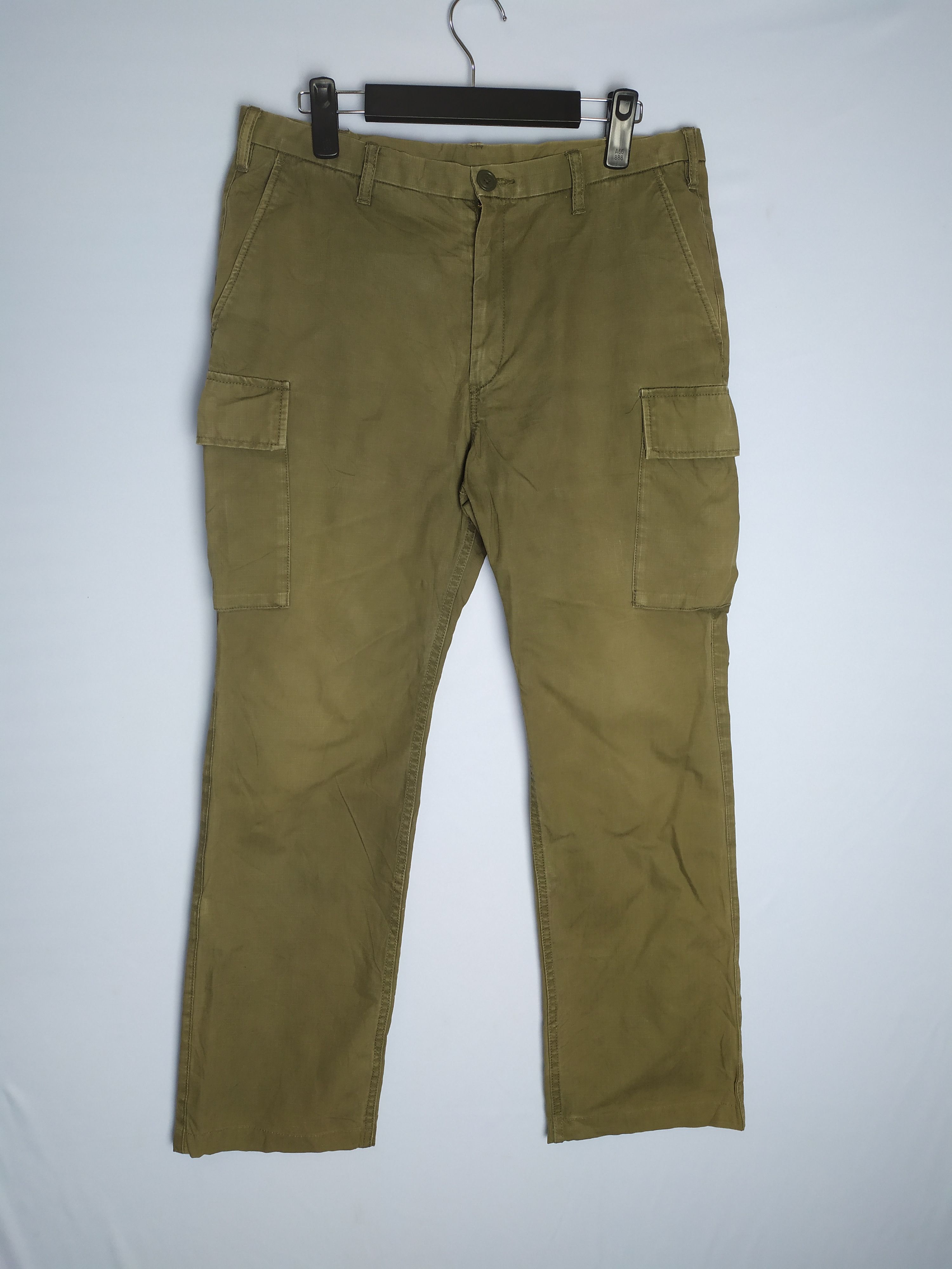 Designer × Japanese Brand Vintage Green Label Relaxing Faded Cargo Pants Size US 32 / EU 48 - 4 Thumbnail