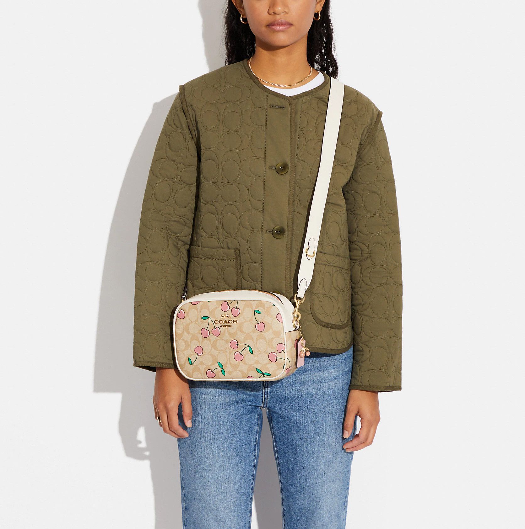 Coach Jamie Camera Bag In Signature Canvas With Heart Cherry Size ONE SIZE - 12 Thumbnail