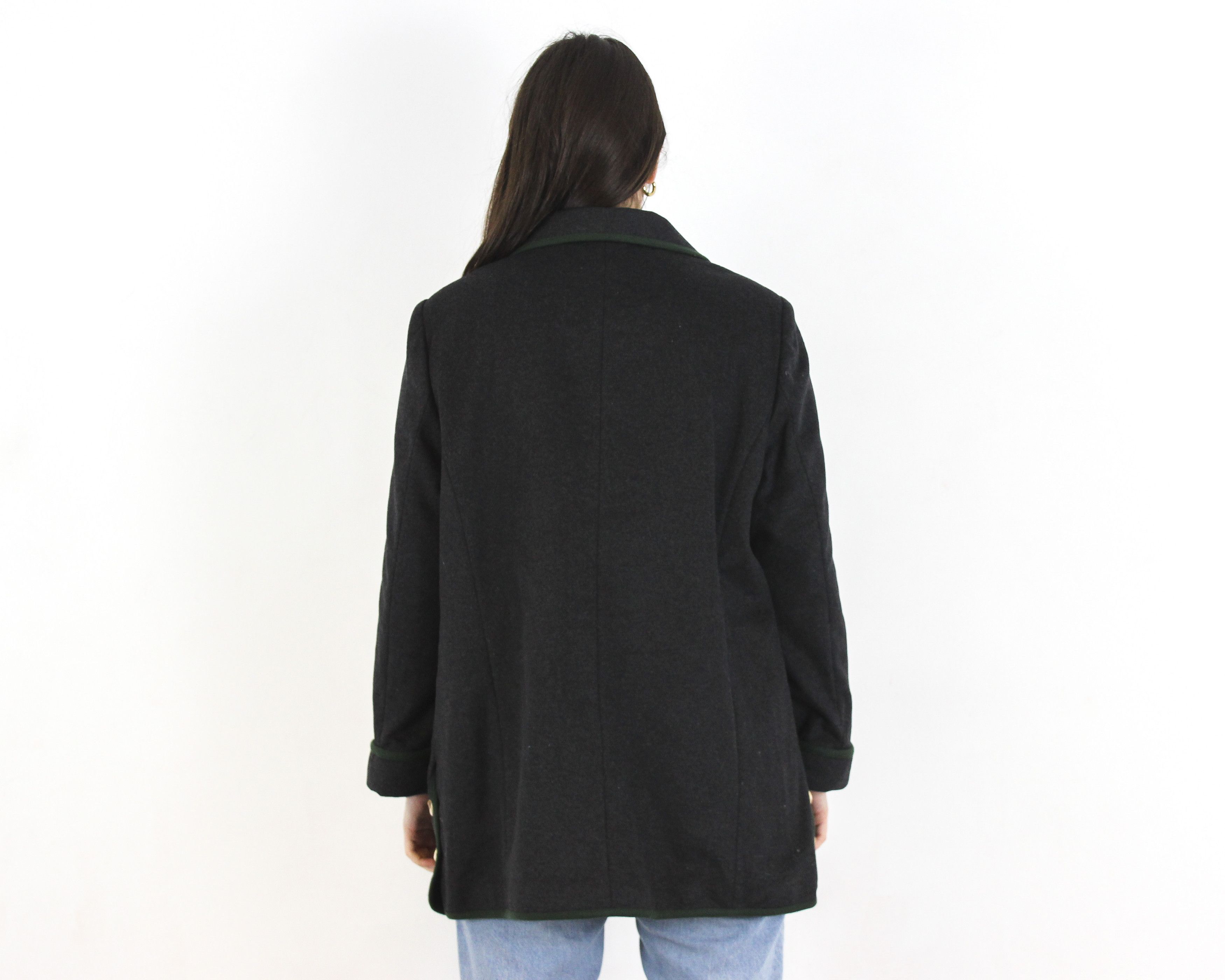 Vintage STEINBOCK Wool Over Coat Jacket Trachten Wooden Buttons Top Size XL / US 12-14 / IT 48-50 - 5 Thumbnail