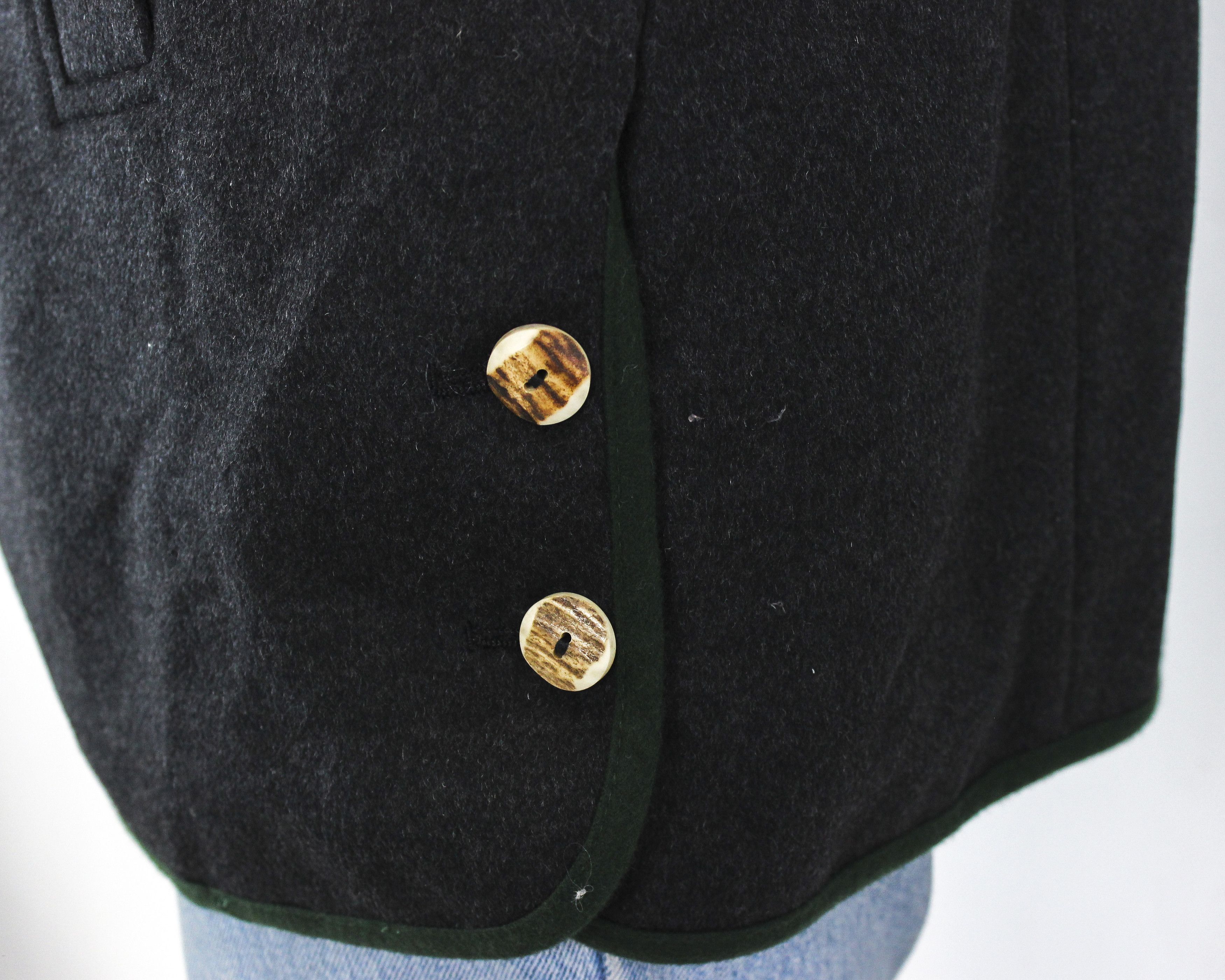Vintage STEINBOCK Wool Over Coat Jacket Trachten Wooden Buttons Top Size XL / US 12-14 / IT 48-50 - 4 Thumbnail