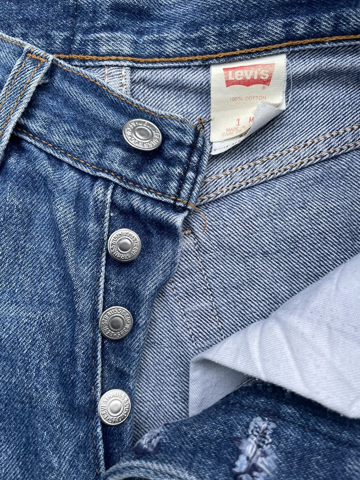 Levi's × Vintage Vintage 1991 Levis 501 e Kids Distresed Denim Size US 26 / EU 42 - 24 Thumbnail