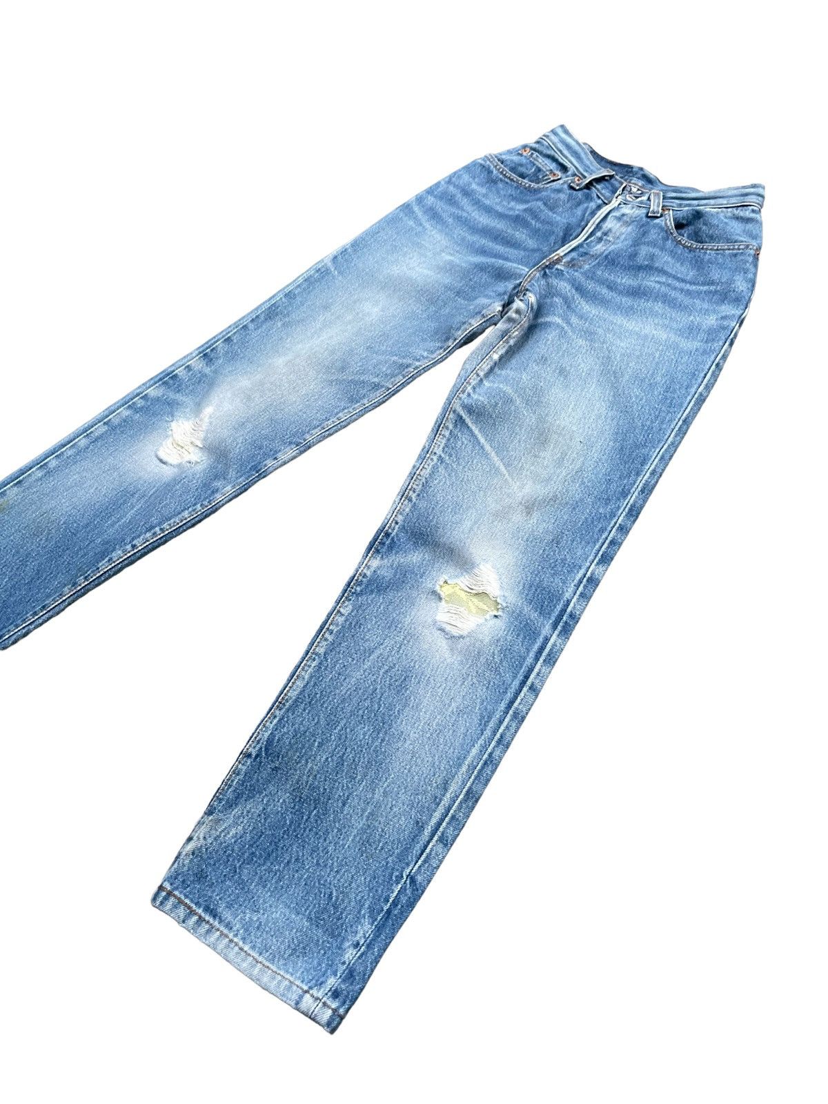 Levi's × Vintage Vintage 1991 Levis 501 e Kids Distresed Denim Size US 26 / EU 42 - 3 Thumbnail