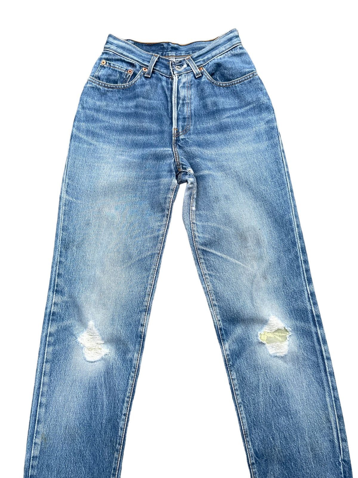 Levi's × Vintage Vintage 1991 Levis 501 e Kids Distresed Denim Size US 26 / EU 42 - 4 Thumbnail