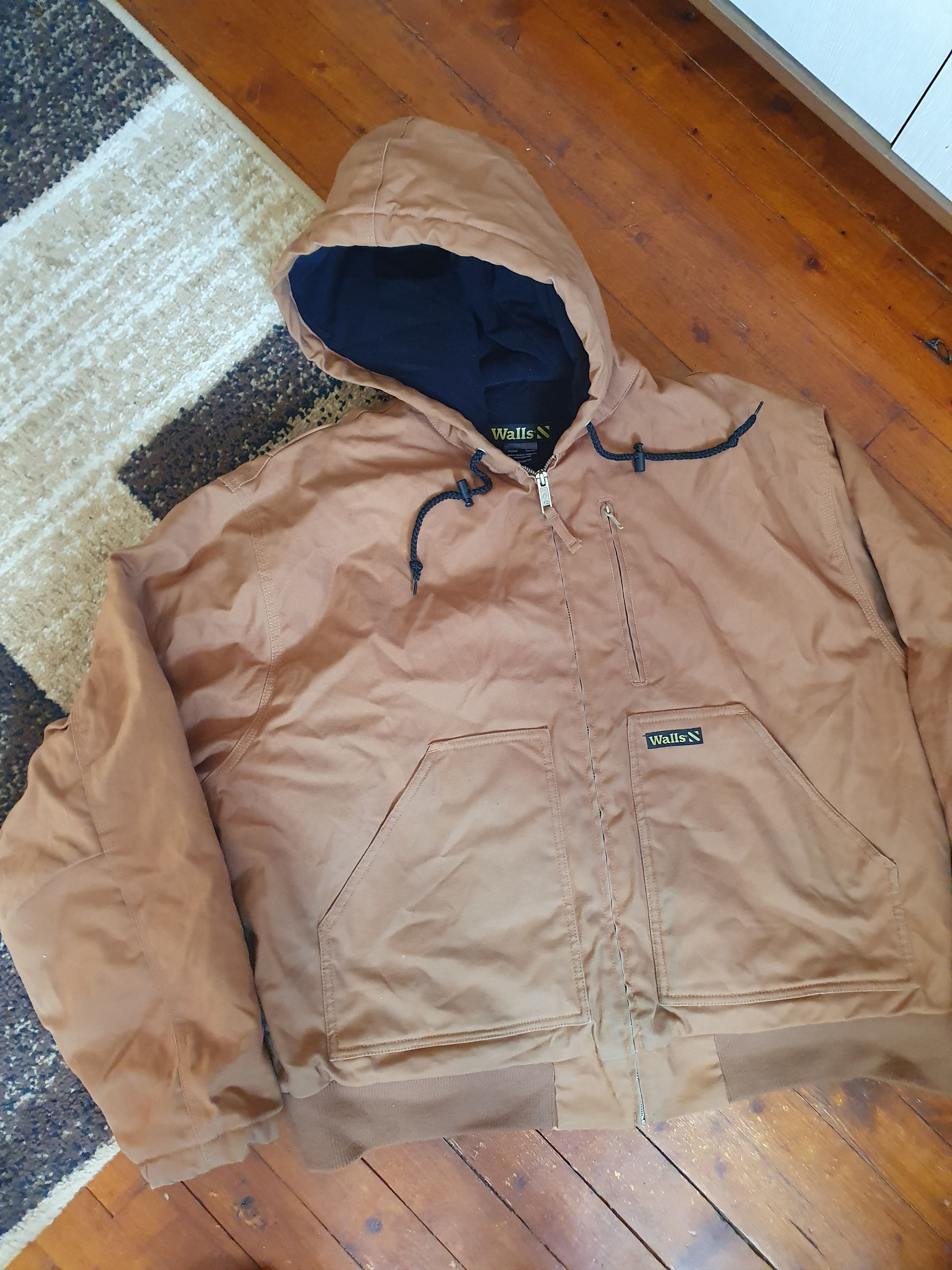 Walls Walls Brown Canvas Full Zip Hooded Work Jacket,sz XL Size US XL / EU 56 / 4 - 2 Thumbnail
