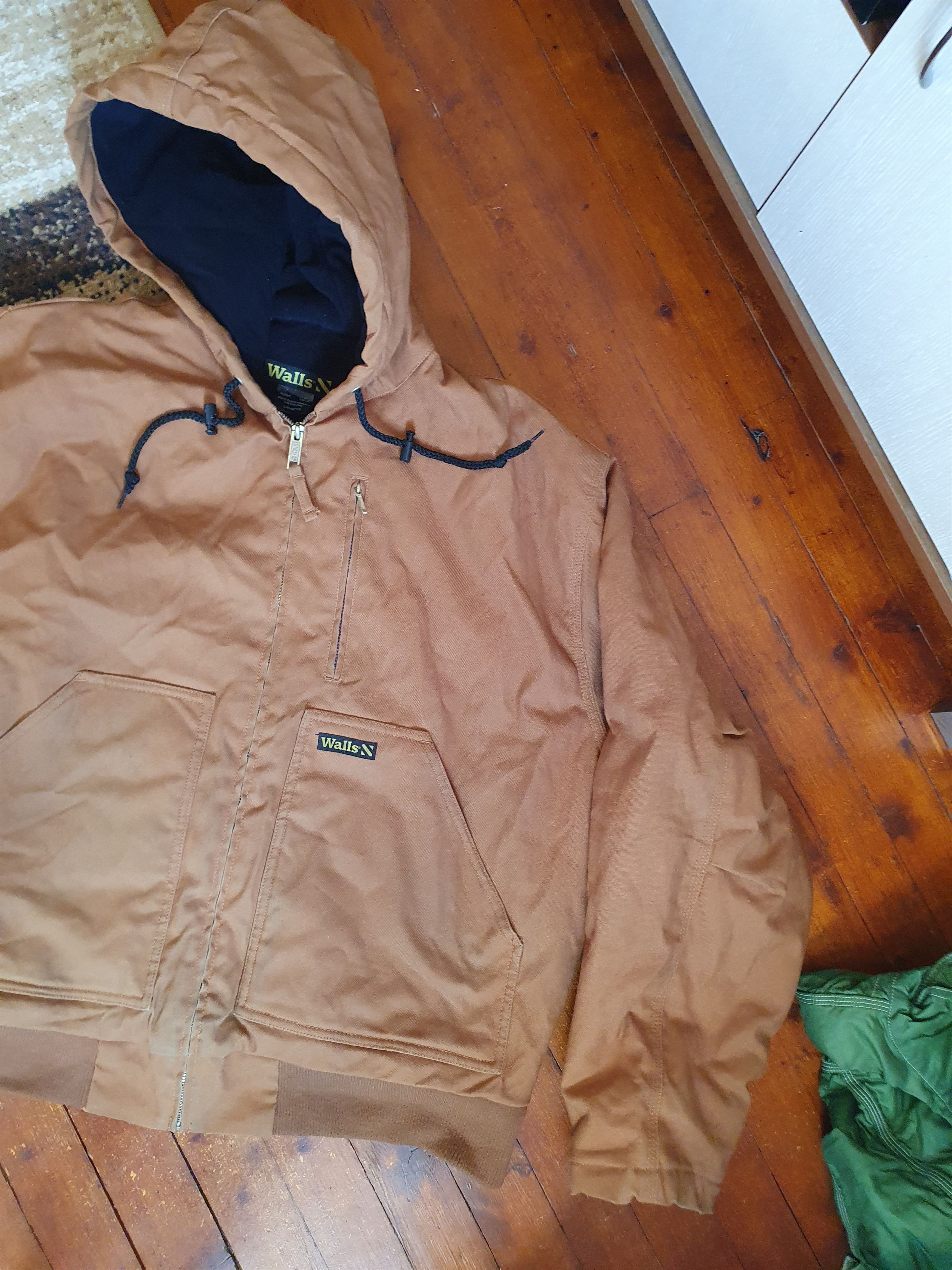 Walls Walls Brown Canvas Full Zip Hooded Work Jacket,sz XL Size US XL / EU 56 / 4 - 7 Thumbnail