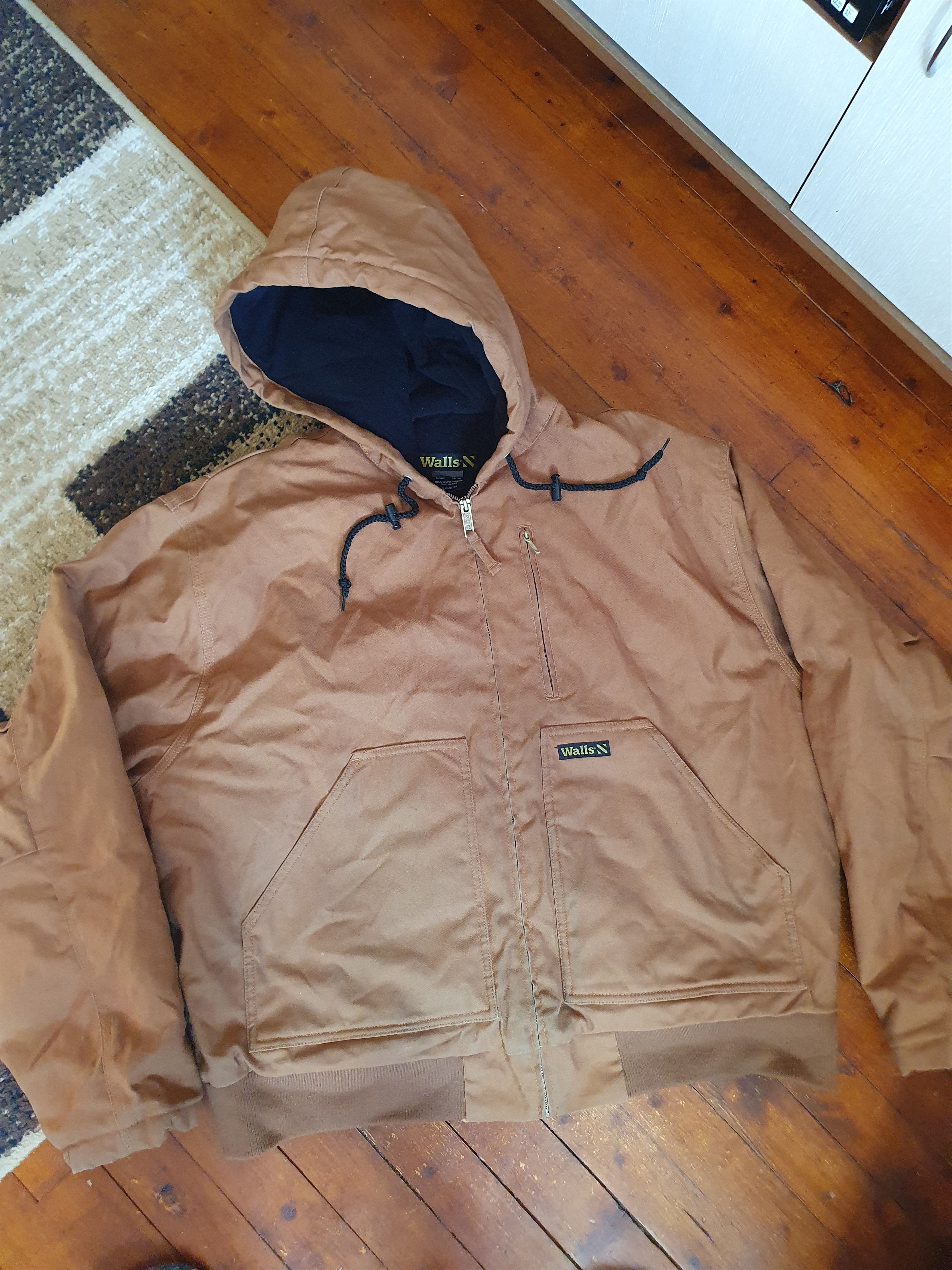 Walls Walls Brown Canvas Full Zip Hooded Work Jacket,sz XL Size US XL / EU 56 / 4 - 1 Thumbnail