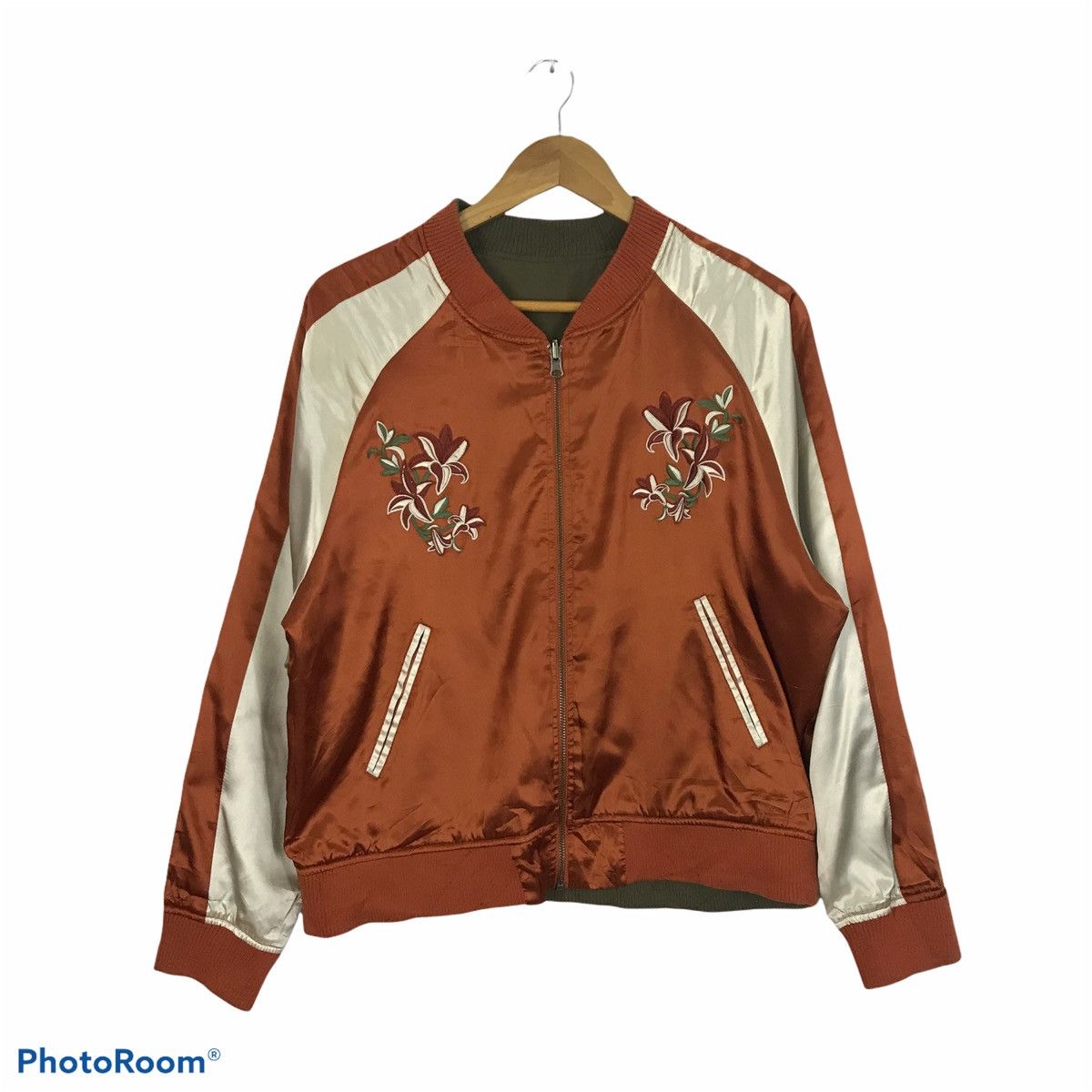 Japanese Brand Private pause Sukajan flower reversible Zippier Jacket Size US L / EU 52-54 / 3 - 1 Thumbnail