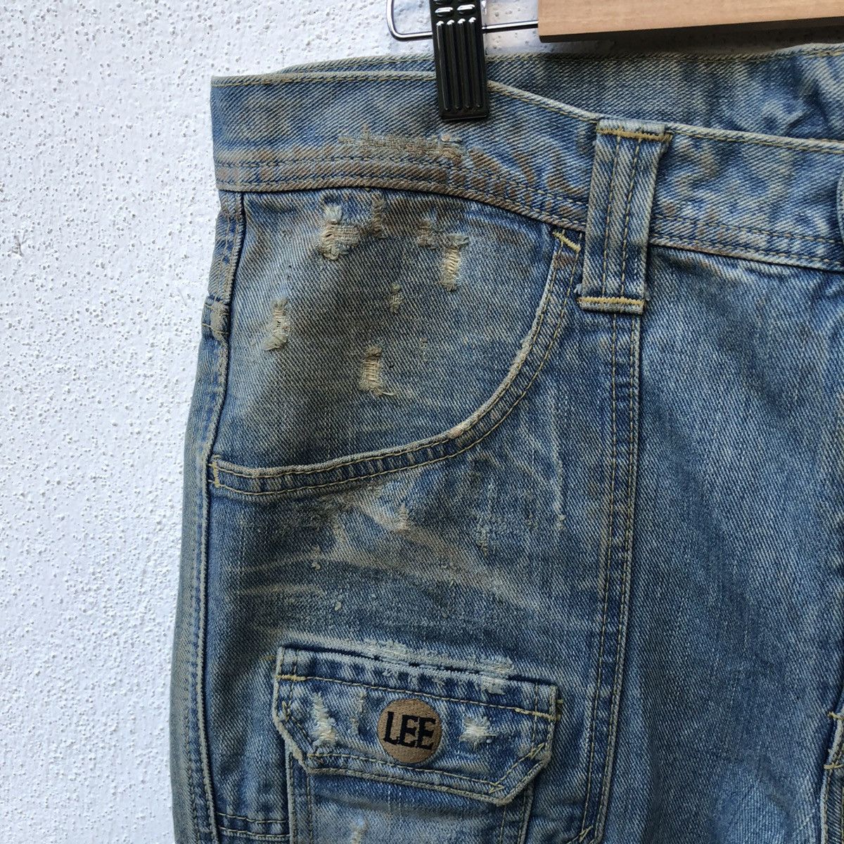 Japanese Brand JAPANESE BRAND VINTAGE LEE Bush pants DISTRESSED DENIM Size US 37 - 14 Thumbnail
