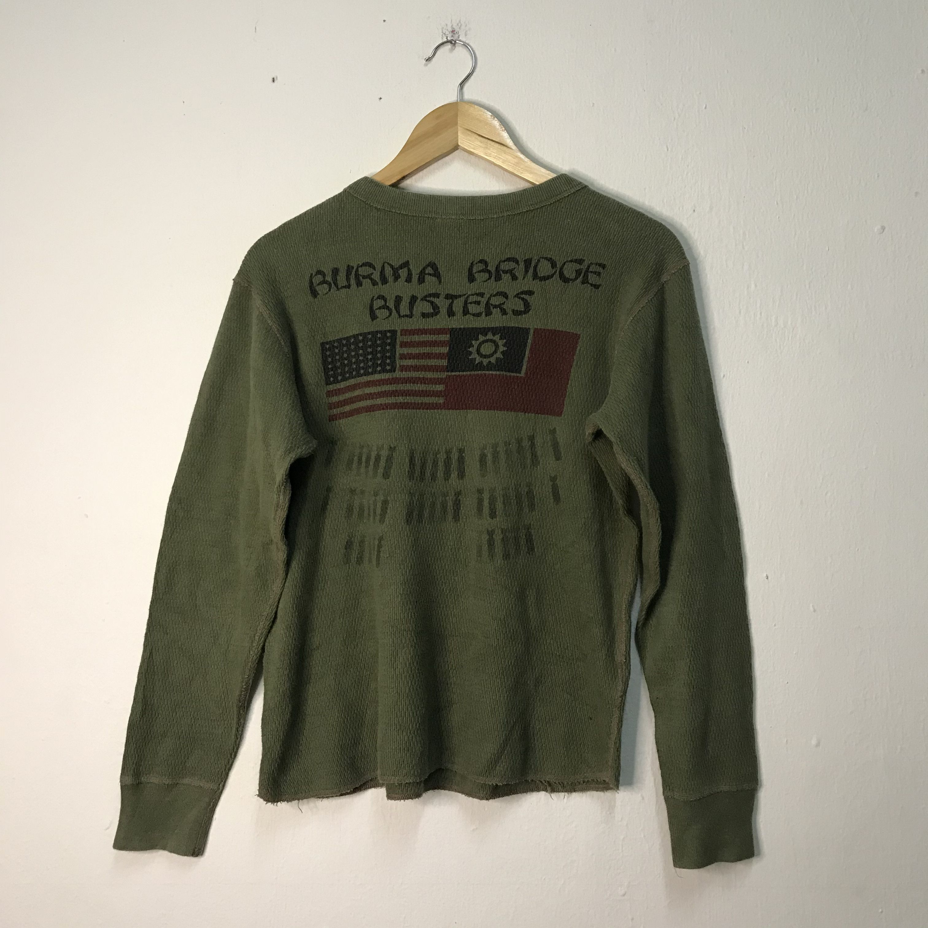 image of Buzz Ricksons x Vintage Buzz Rickson Burma Brige Busters Pullover in Army Green, Men's (Size Medium