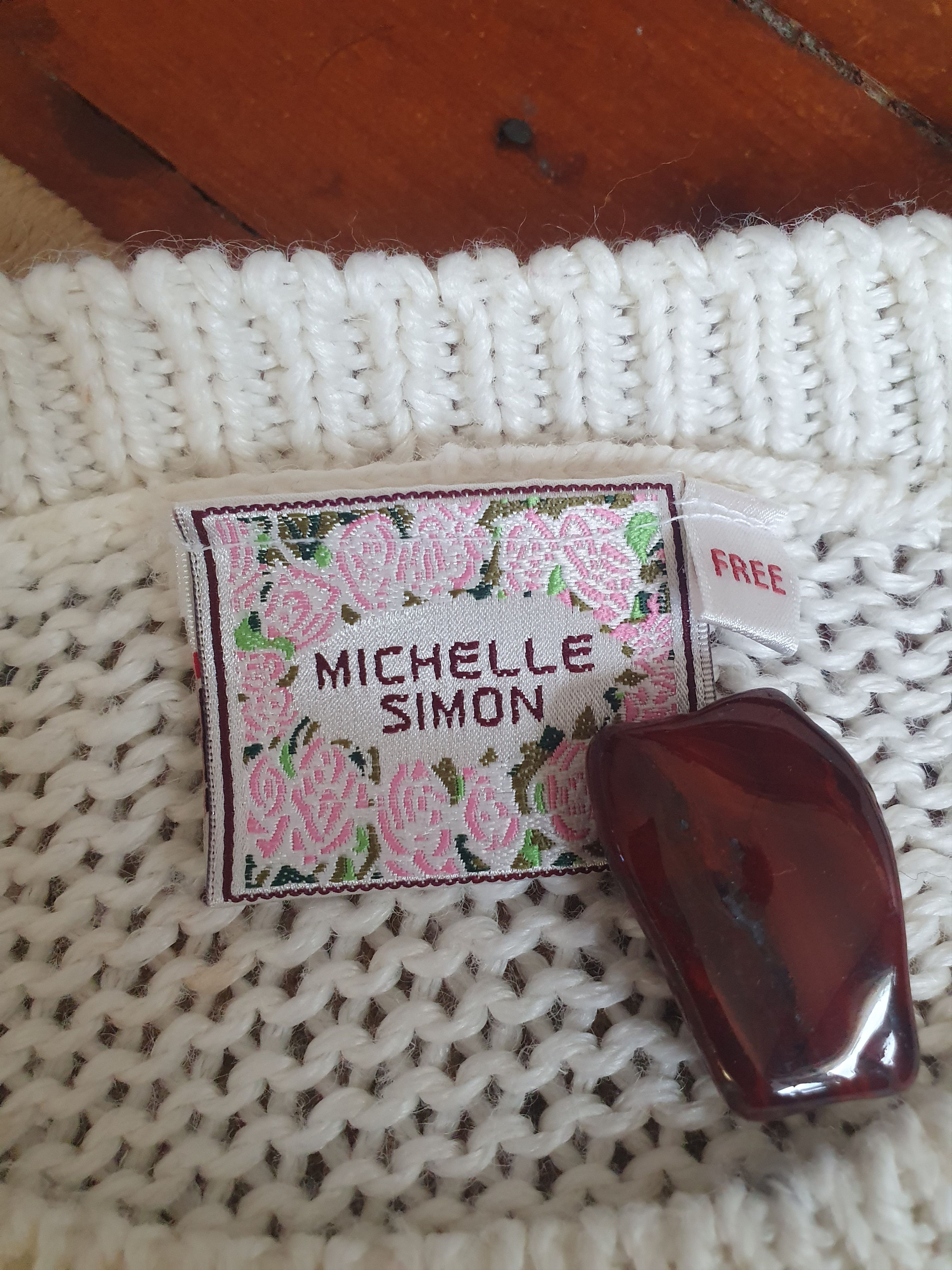 Other Michelle Simon Floral Cable Knit Sweater,sz M/L? Size M / US 6-8 / IT 42-44 - 5 Thumbnail