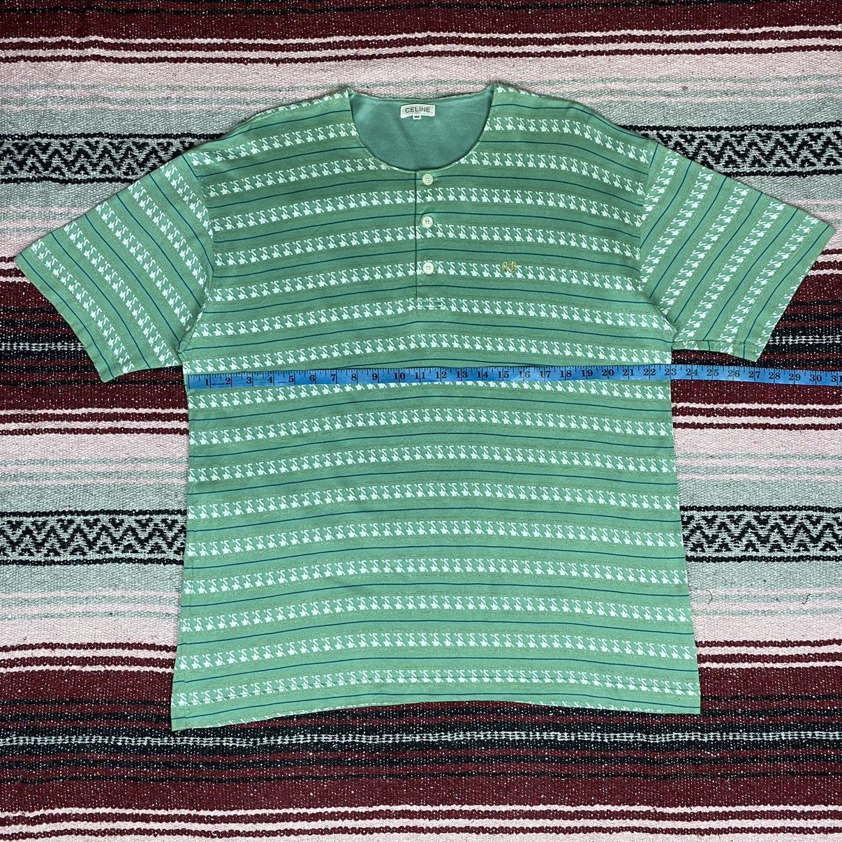 Celine × Vintage 💥Hot Item💥Vintage Celine Paris Stripe Shirt Size US L / EU 52-54 / 3 - 4 Thumbnail