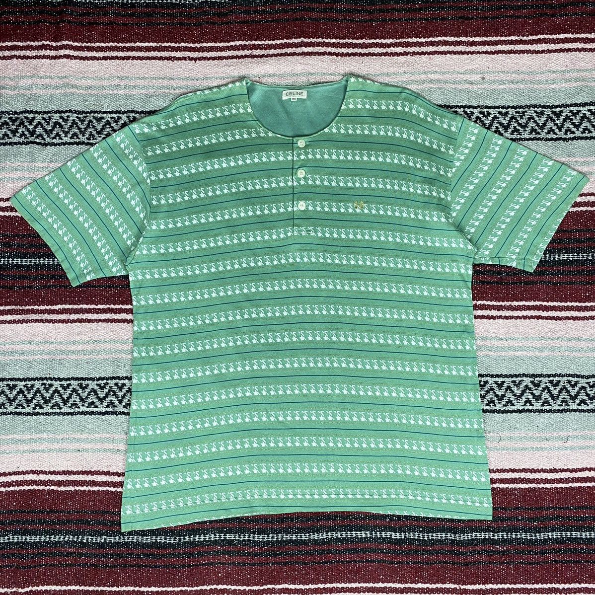 Celine × Vintage 💥Hot Item💥Vintage Celine Paris Stripe Shirt Size US L / EU 52-54 / 3 - 1 Thumbnail