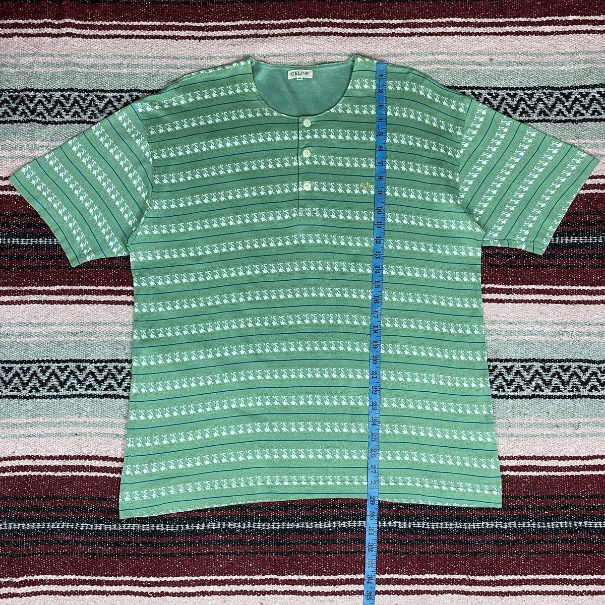 Celine × Vintage 💥Hot Item💥Vintage Celine Paris Stripe Shirt Size US L / EU 52-54 / 3 - 5 Thumbnail