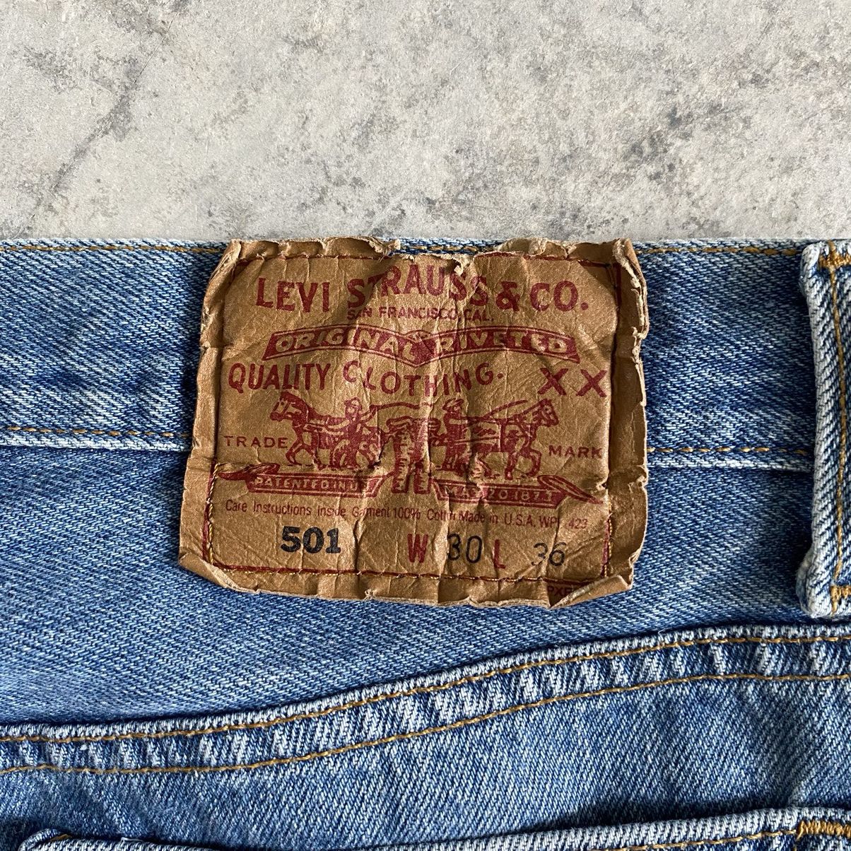 Levi's Size 28x33 Vintage 90's Levi's 501 Washed Blue Jeans Size US 28 / EU 44 - 12 Thumbnail
