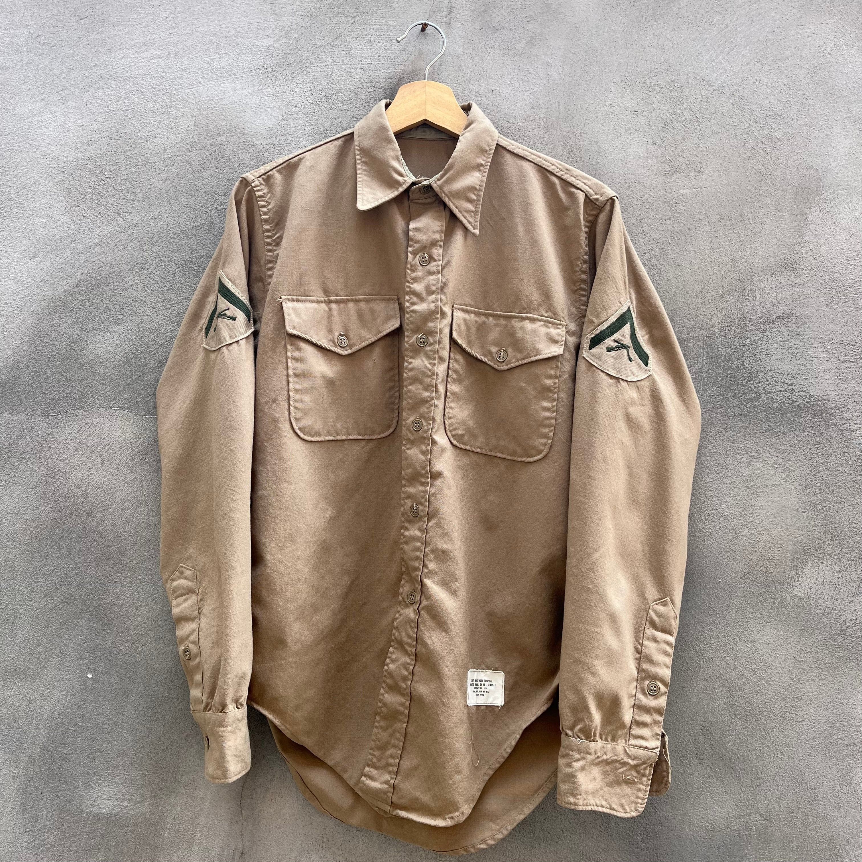 70’s Military Khaki Button Down