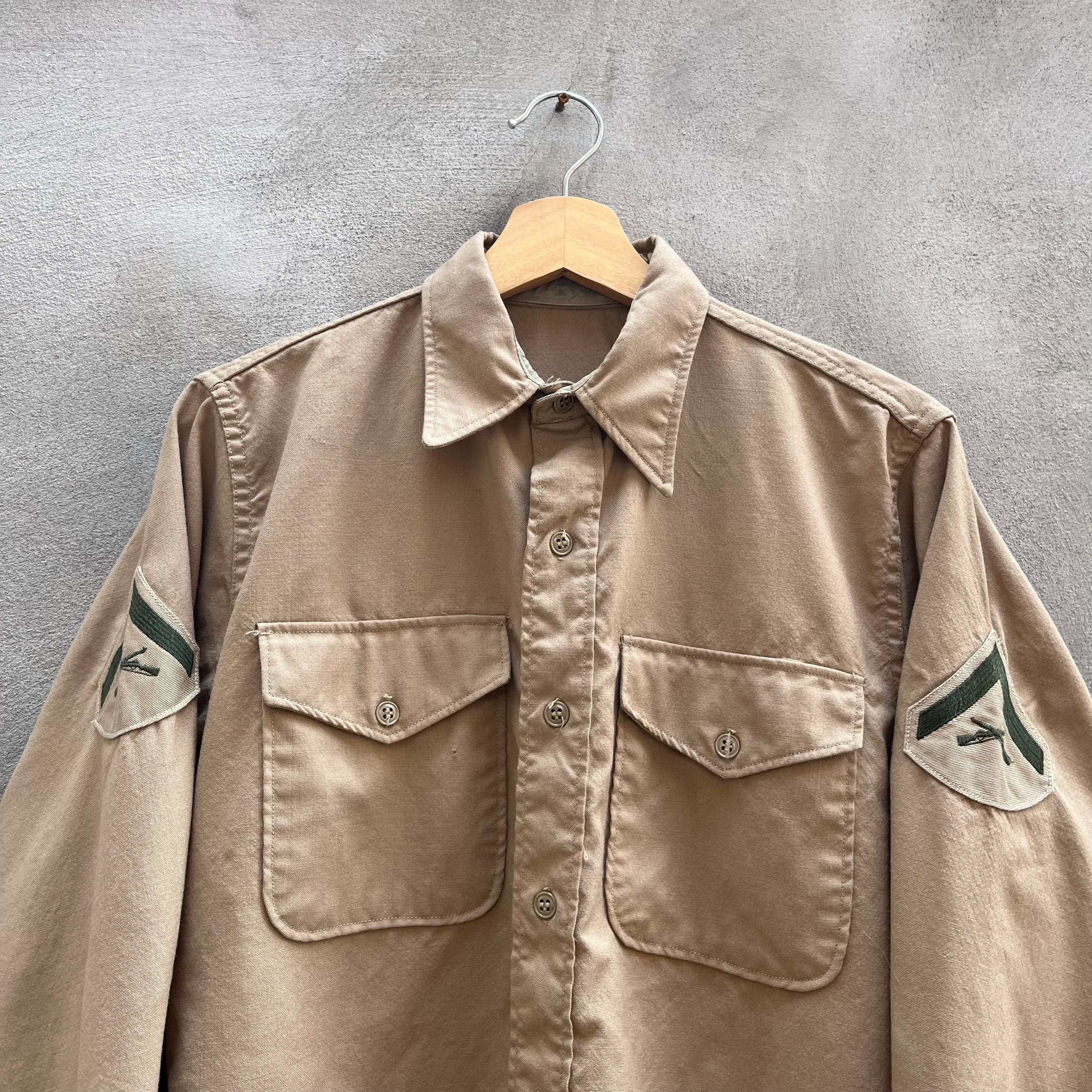 70’s Military Khaki Button Down