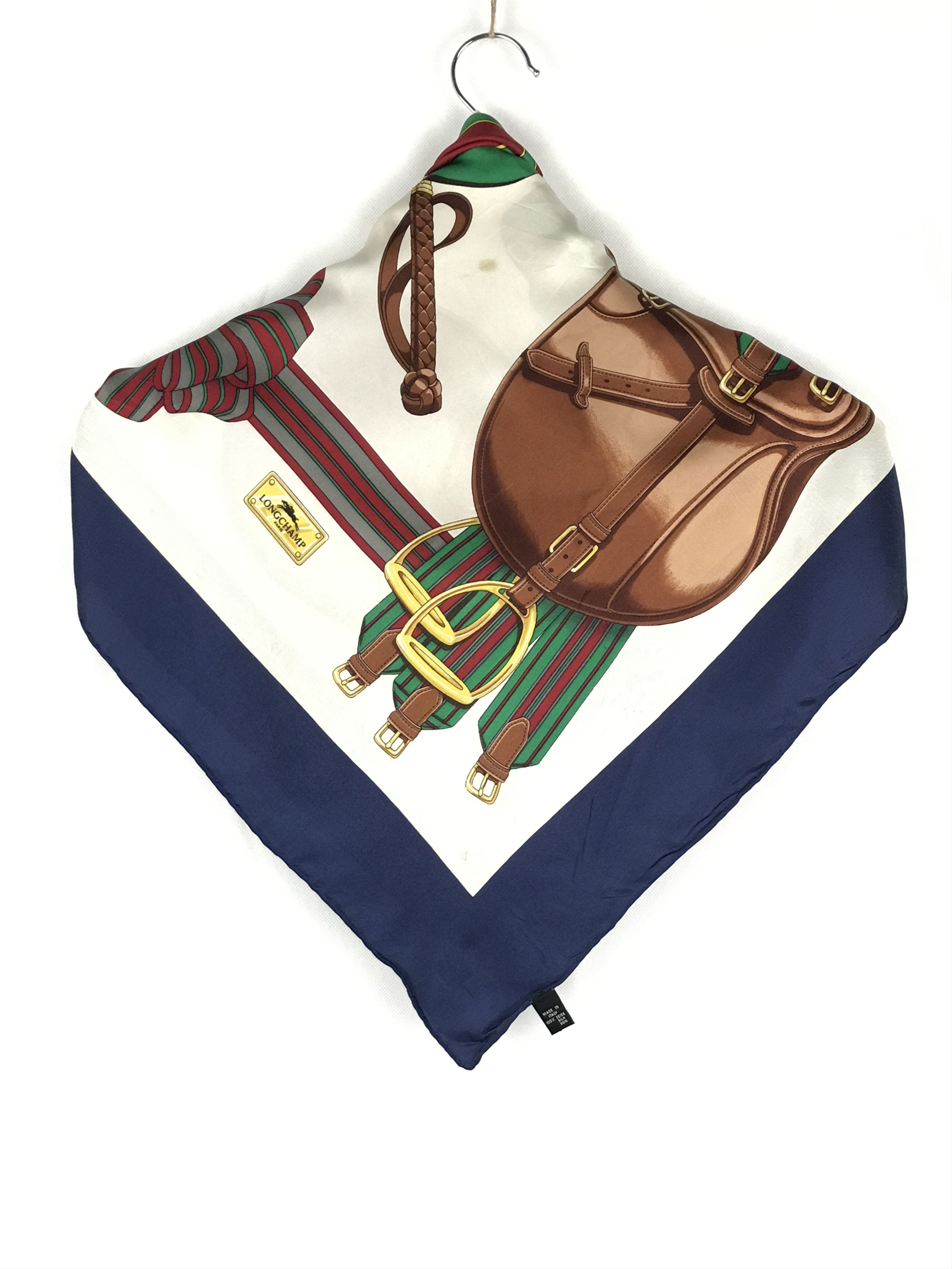 Designer × Longchamp × Vintage LC802 Vintage Longchamp Equestrian Silk Scarf Size ONE SIZE - 2 Thumbnail