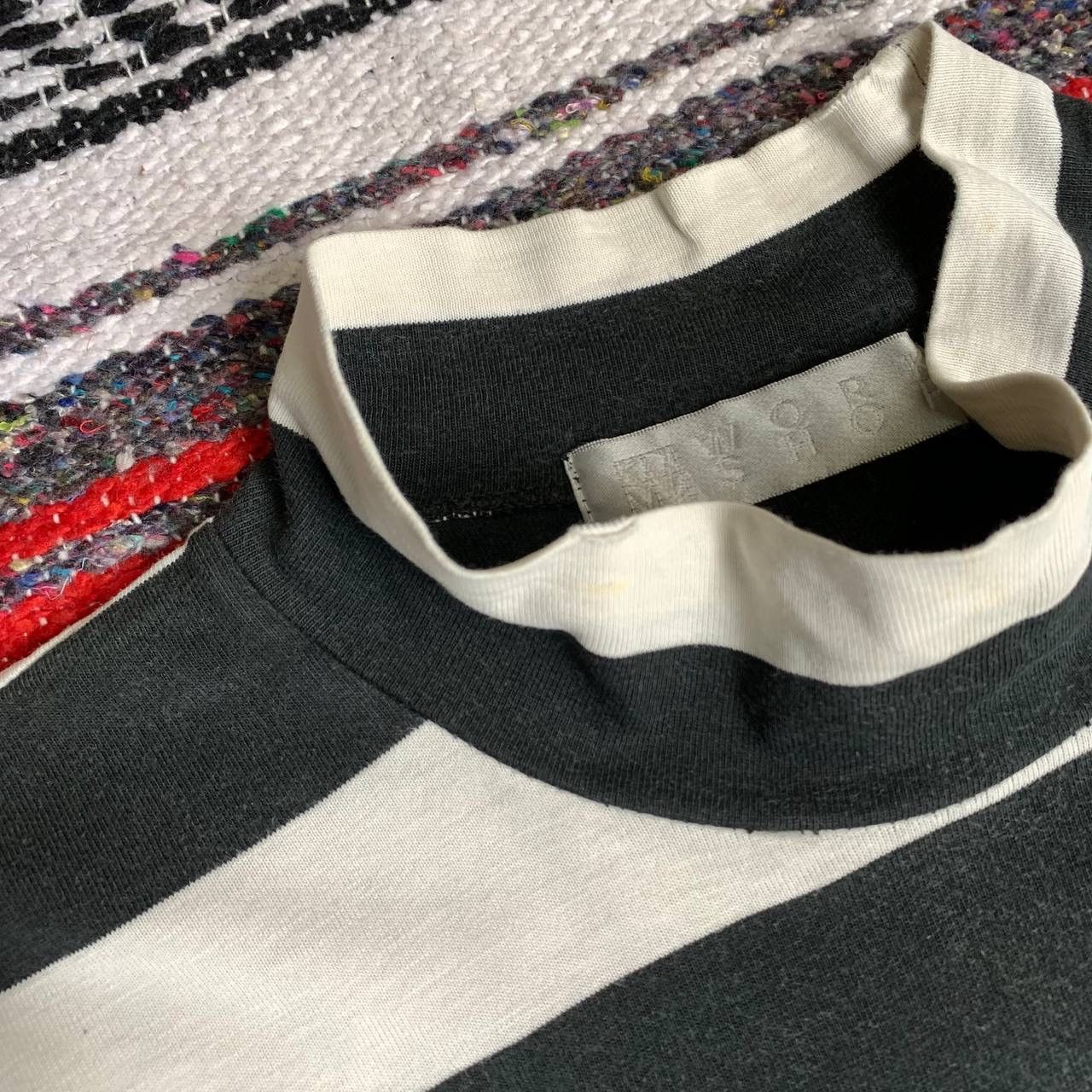 Yohji Yamamoto Work Shop Yohji Yamamoto Shirt Stripe TurtleNeck Distressed Size US S / EU 44-46 / 1 - 8 Thumbnail