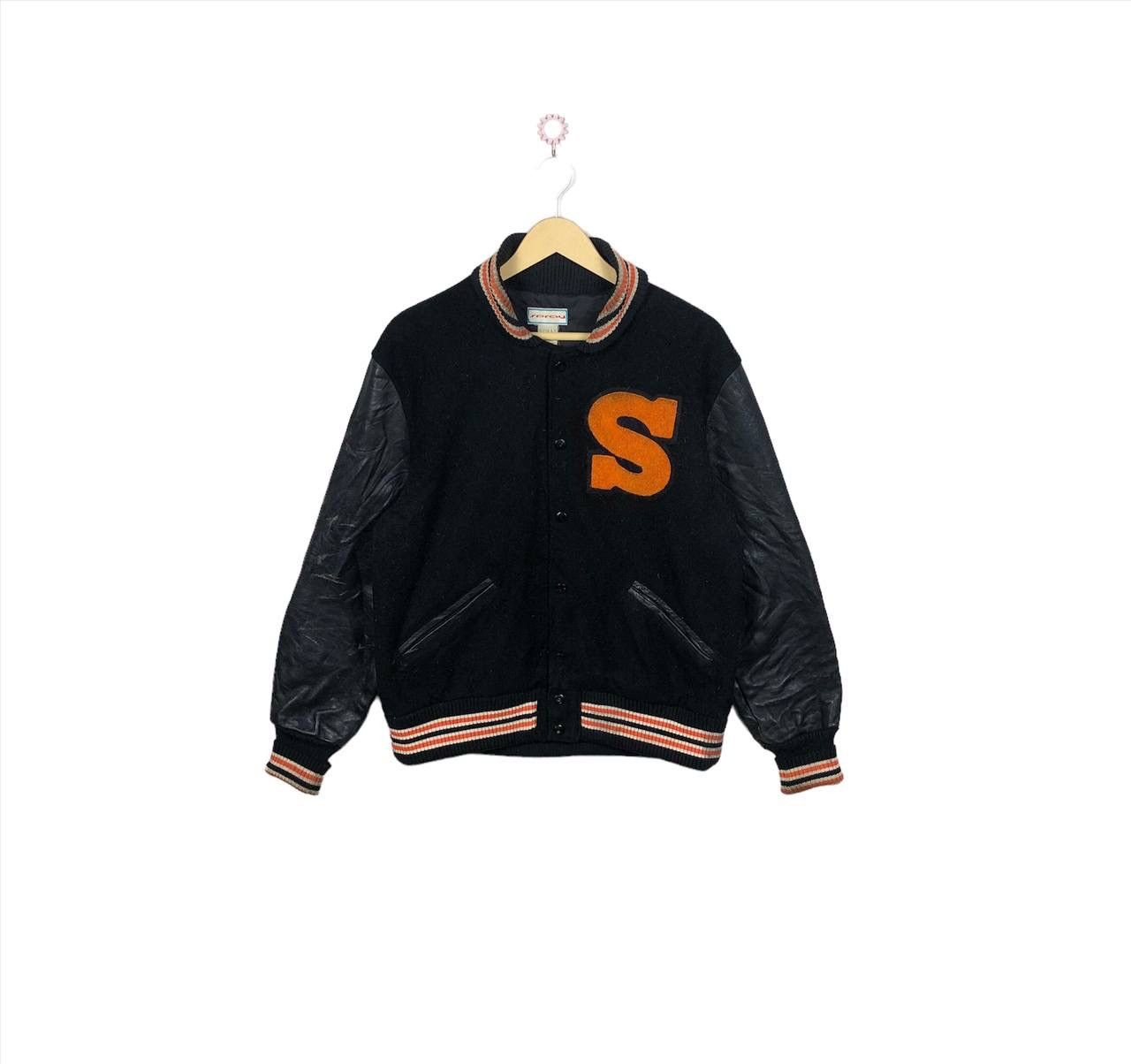 Vintage 80s Spray Varsity Stadium Leather Jacket Streetwear