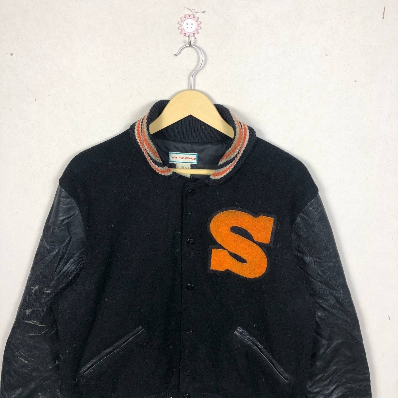 Vintage Vintage 80s Spray Varsity Stadium Leather Jacket Streetwear Size US M / EU 48-50 / 2 - 3 Thumbnail