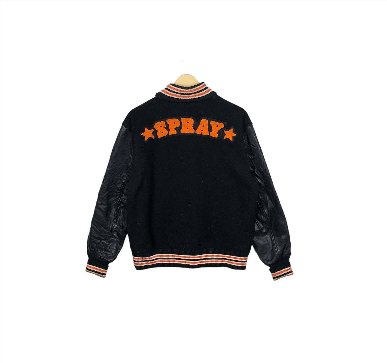 Vintage Vintage 80s Spray Varsity Stadium Leather Jacket Streetwear Size US M / EU 48-50 / 2 - 2 Thumbnail