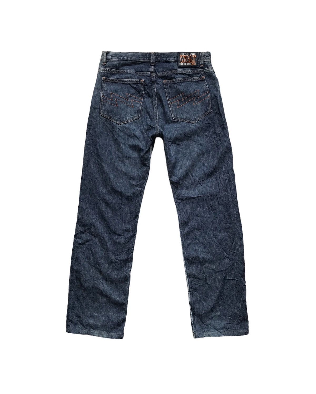 90s W&LT Denim Pants ① Walter Van Beirendonck 1990s W&LT Tribal Denim Pants by