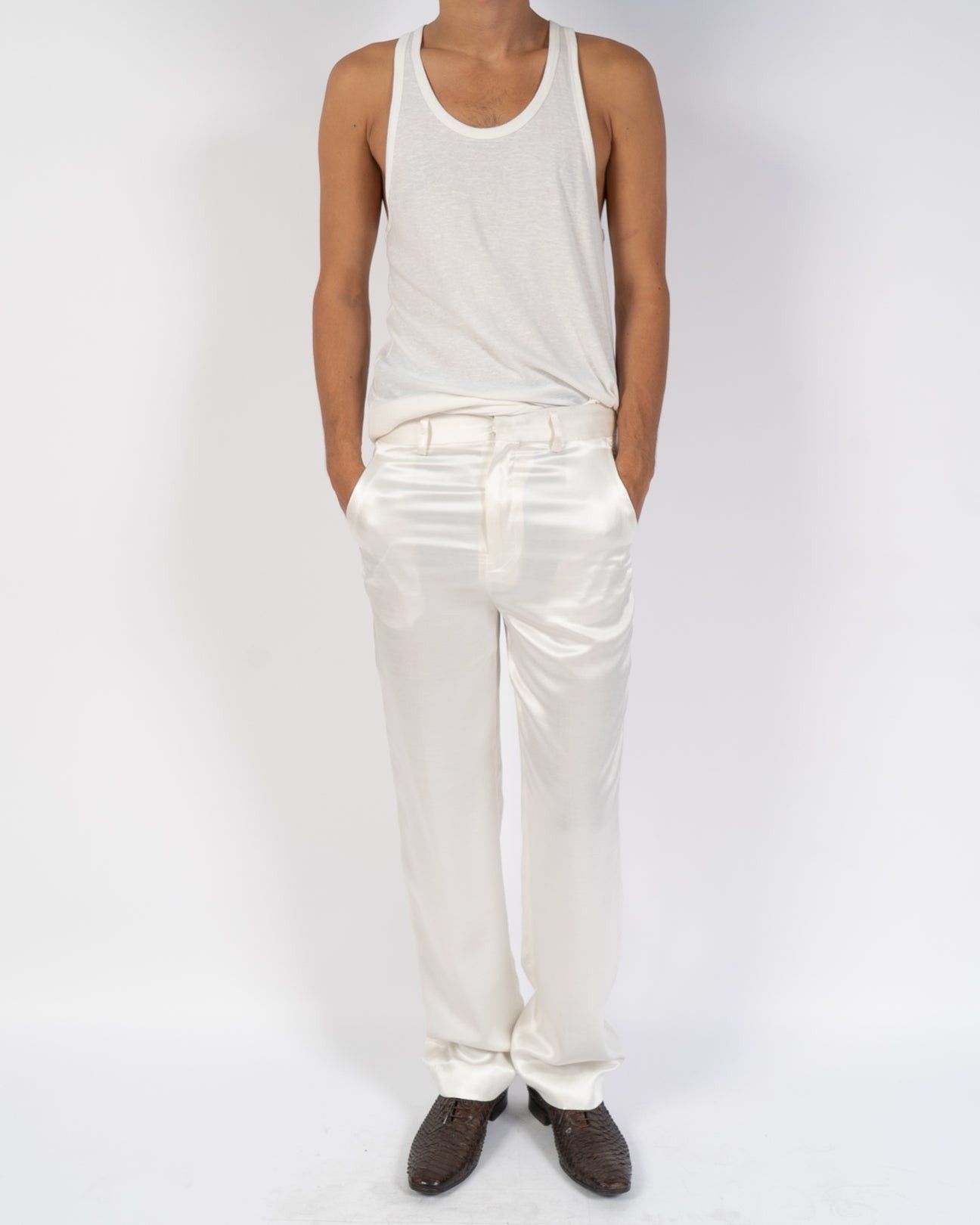 Haider Ackermann SS14 Ivory Silk Trousers Size US 30 / EU 46 - 2 Thumbnail