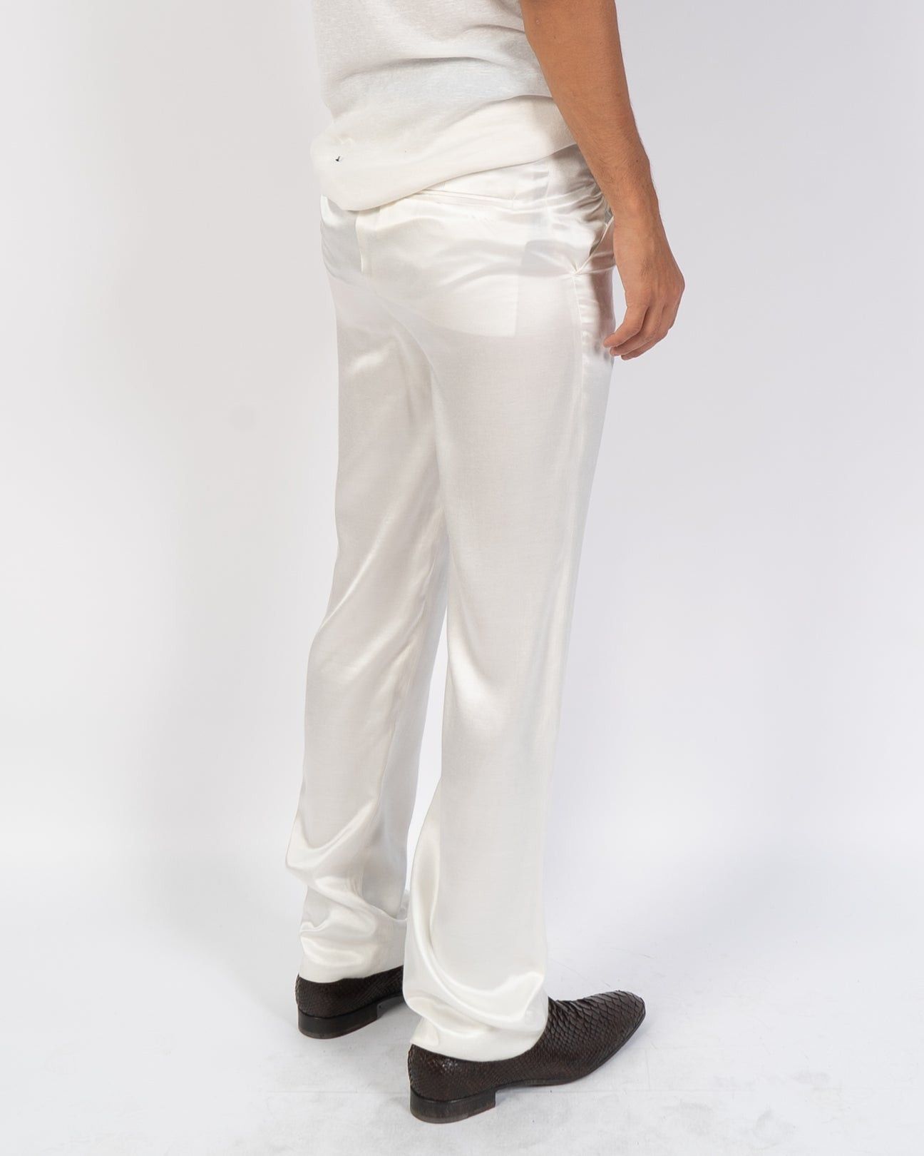 Haider Ackermann SS14 Ivory Silk Trousers Size US 30 / EU 46 - 4 Thumbnail