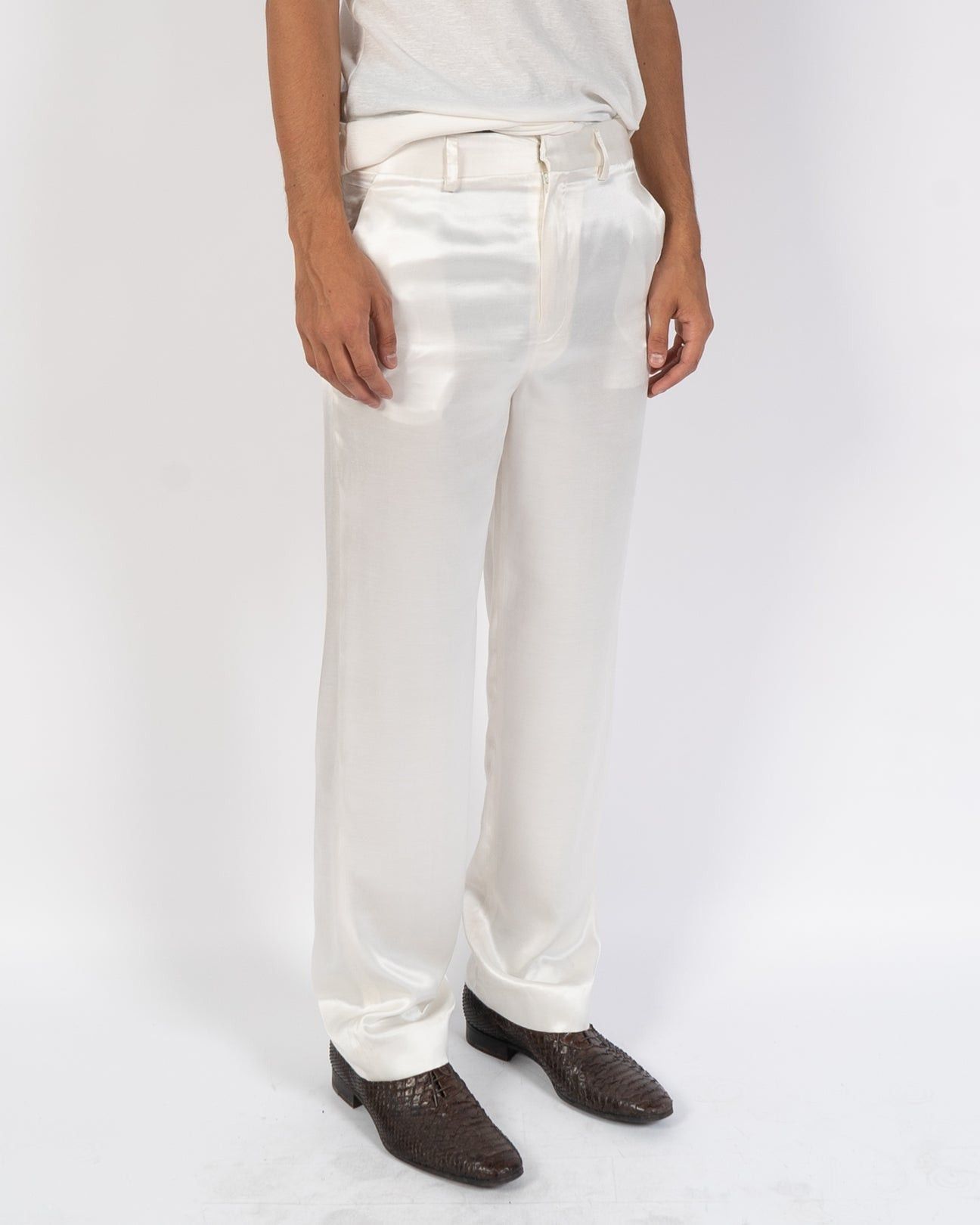 Haider Ackermann SS14 Ivory Silk Trousers Size US 30 / EU 46 - 3 Thumbnail
